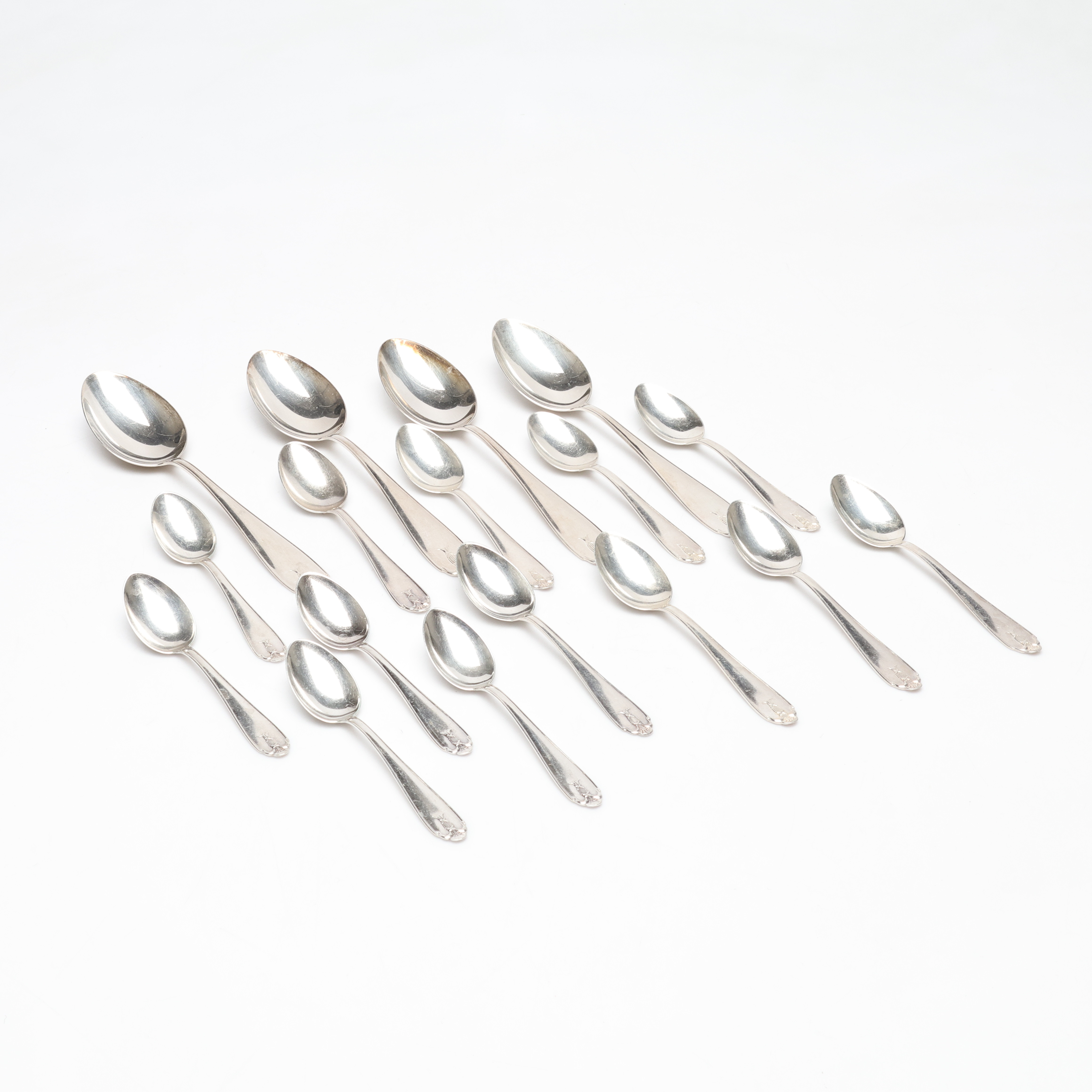 SKEDAR, silver, 17 delar, modell Vasa, vikt ca 299 gram.