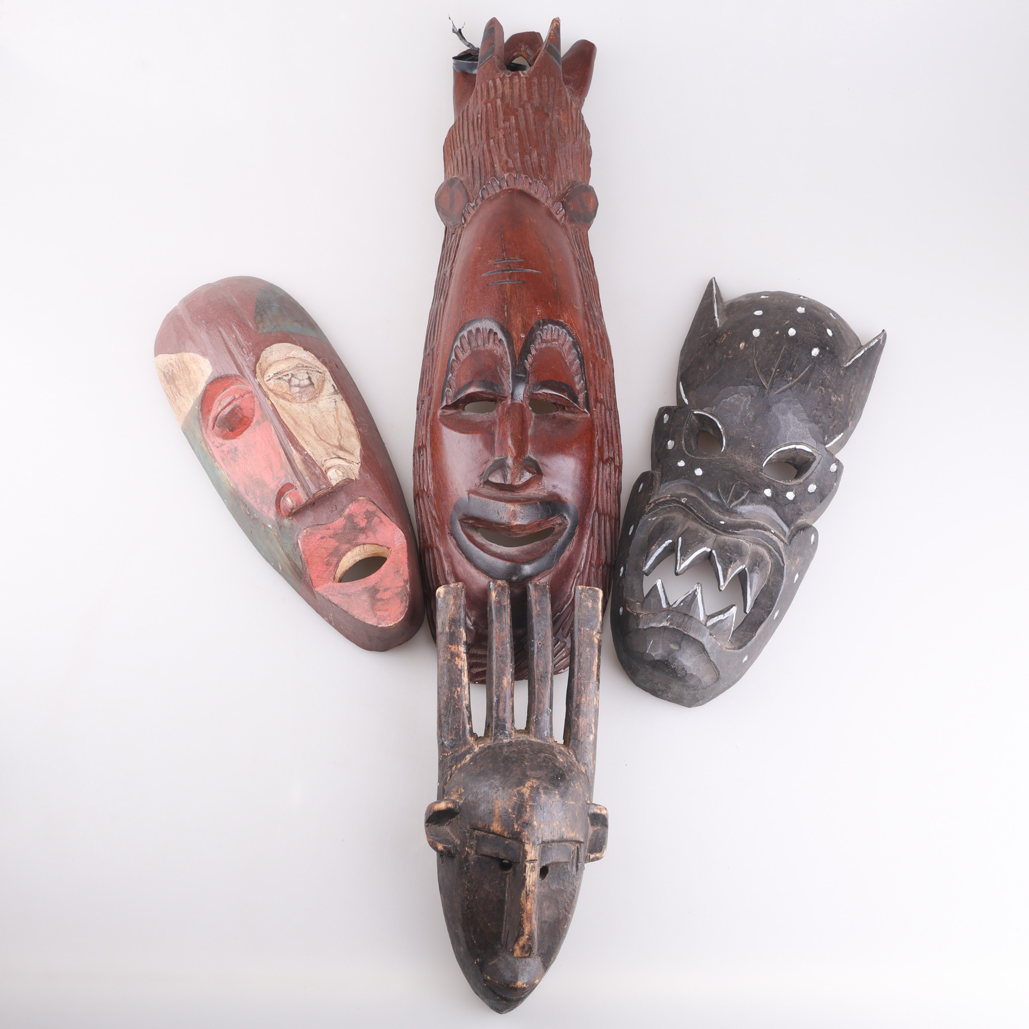 MASKER, 4 stycken, Bamana och Afrika.