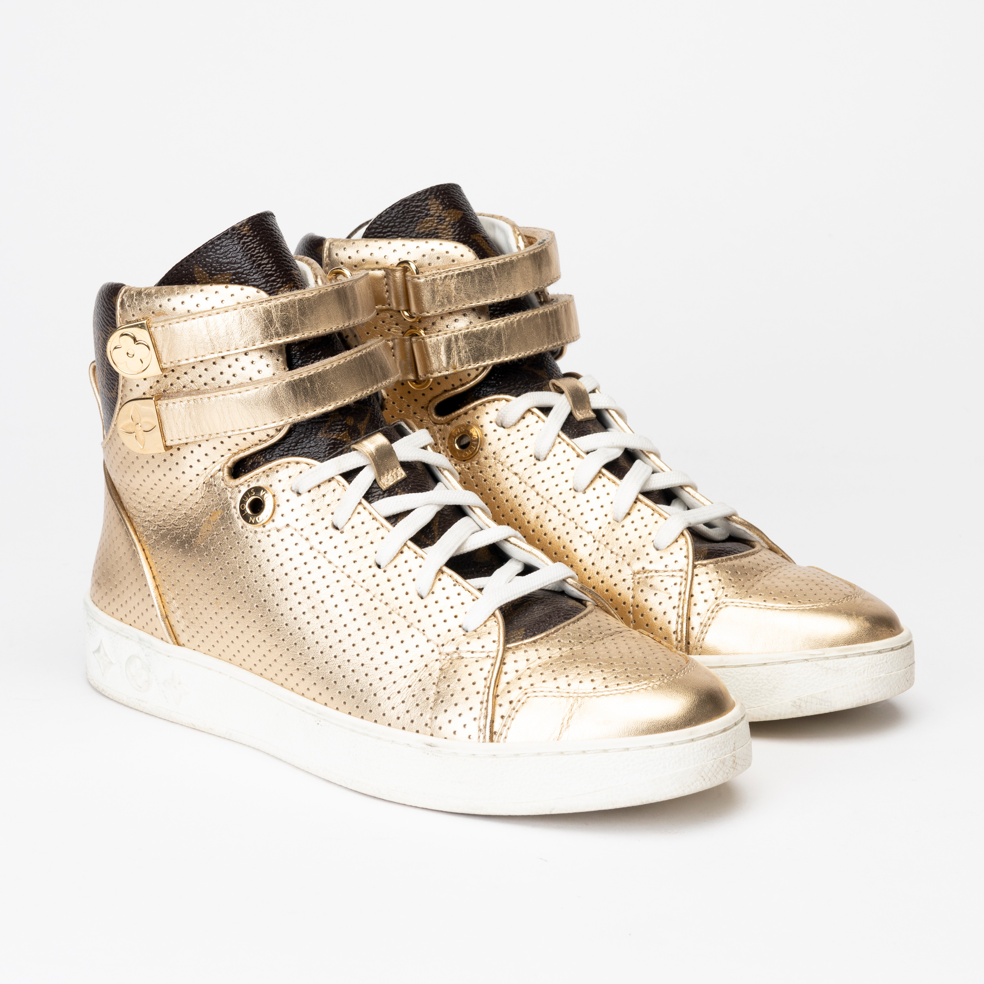 LOUIS VUITTON. Sneakers, läder och monogramcanvas, "Boombox", Paris, Frankrike, storlek 36.