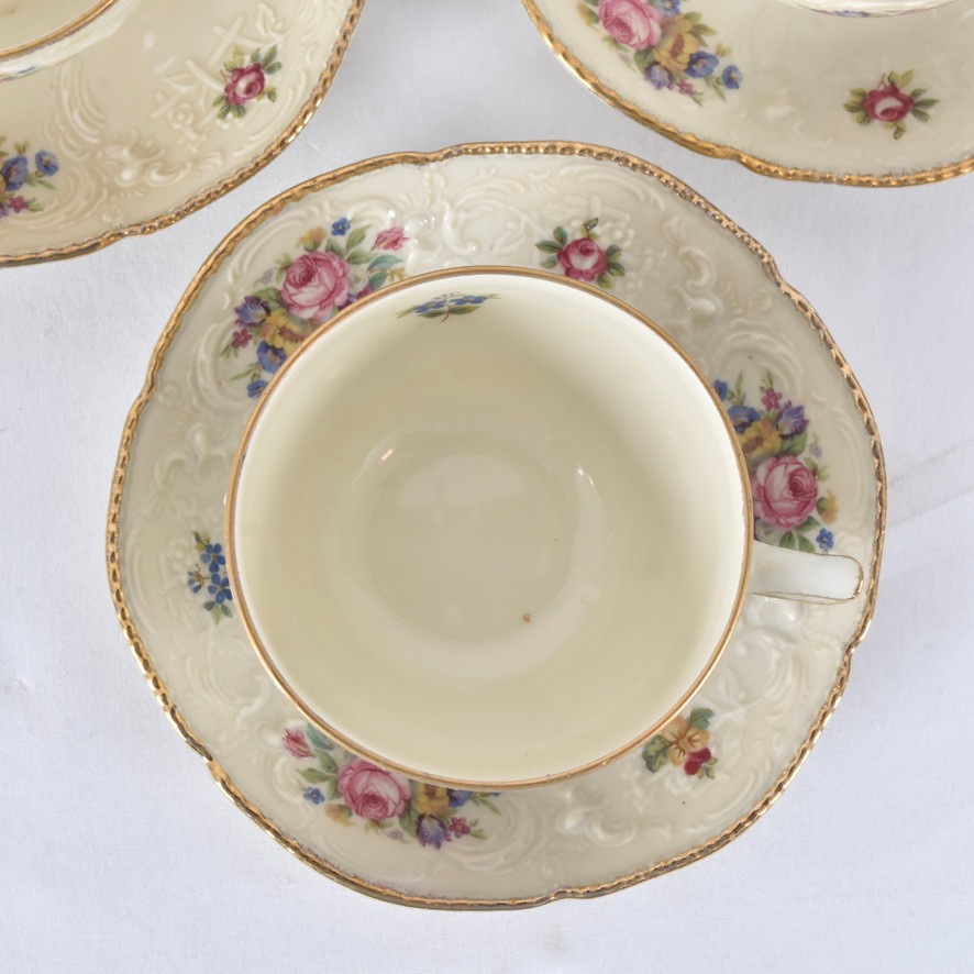 MOCCAKOPPAR, 11 st med 12 underfat, porslin, Rosenthal Sanssouci.