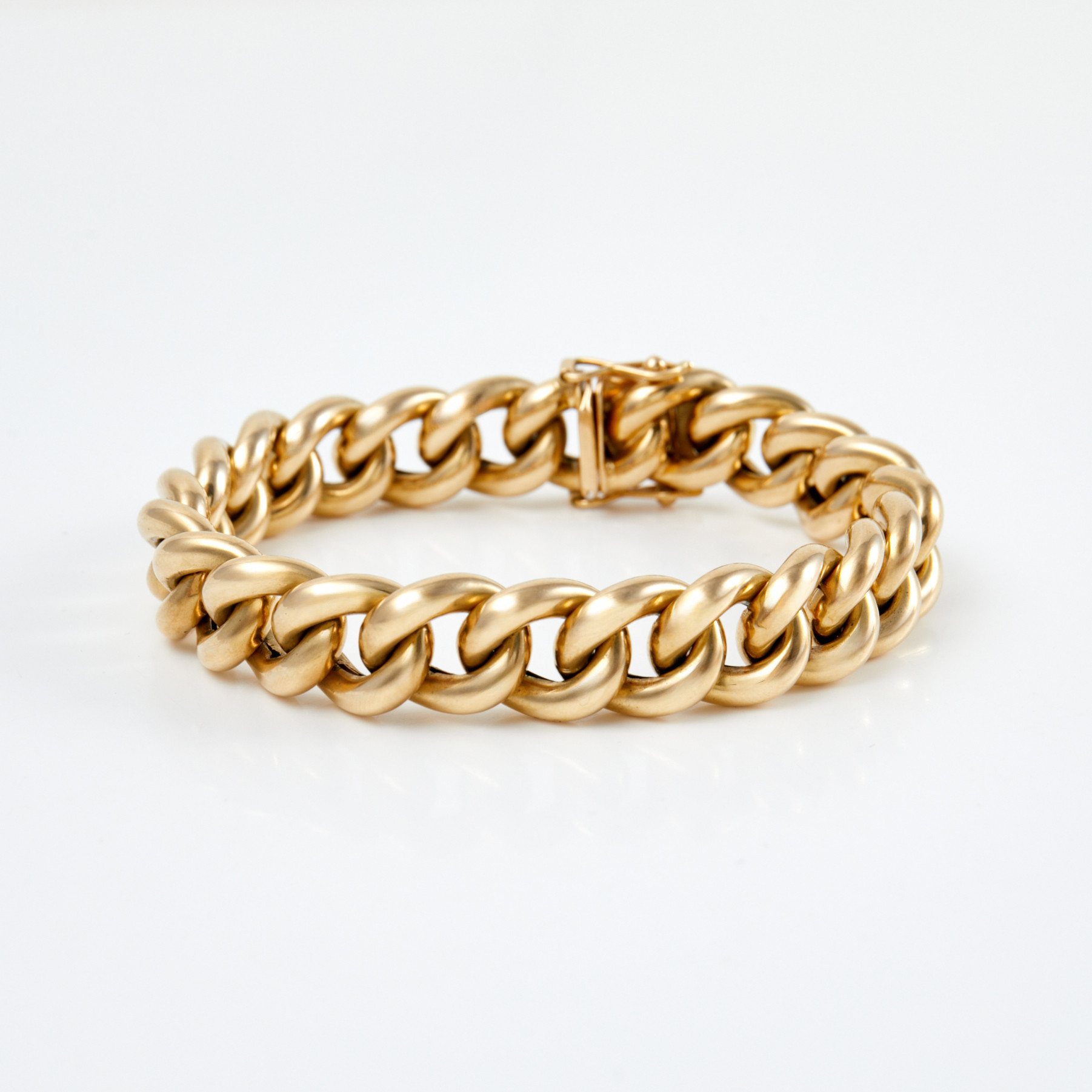ARMBAND, 14 k guld, pansarlänk, utländsk stämpel.