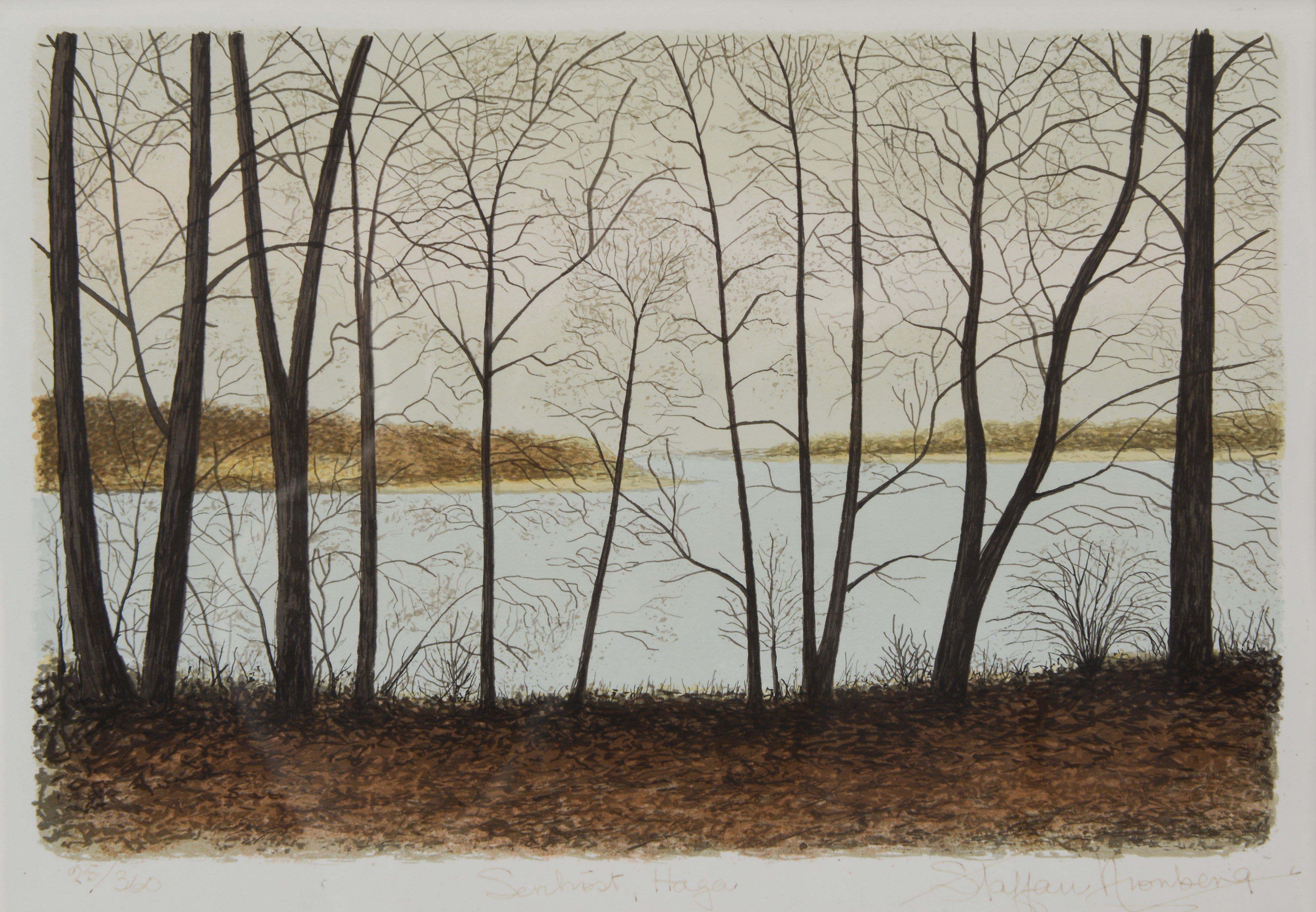 STAFFAN KRONBERG. "Stenhöst, Haga", färglitografi, signerad, numrerad 25/360.