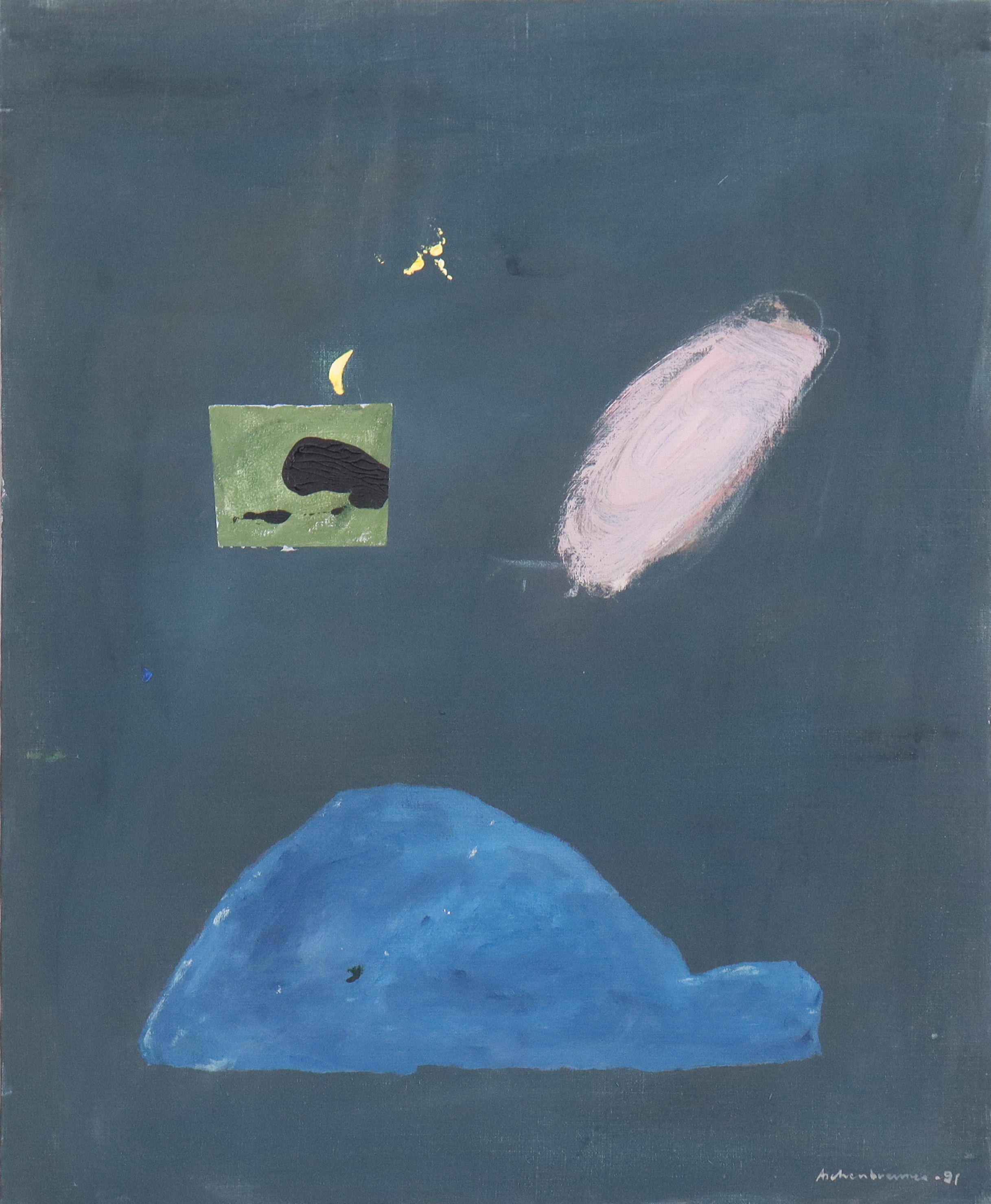 LENNART ASCHENBRENNER. olja på duk, 1-IV-21 "Det blå berget".