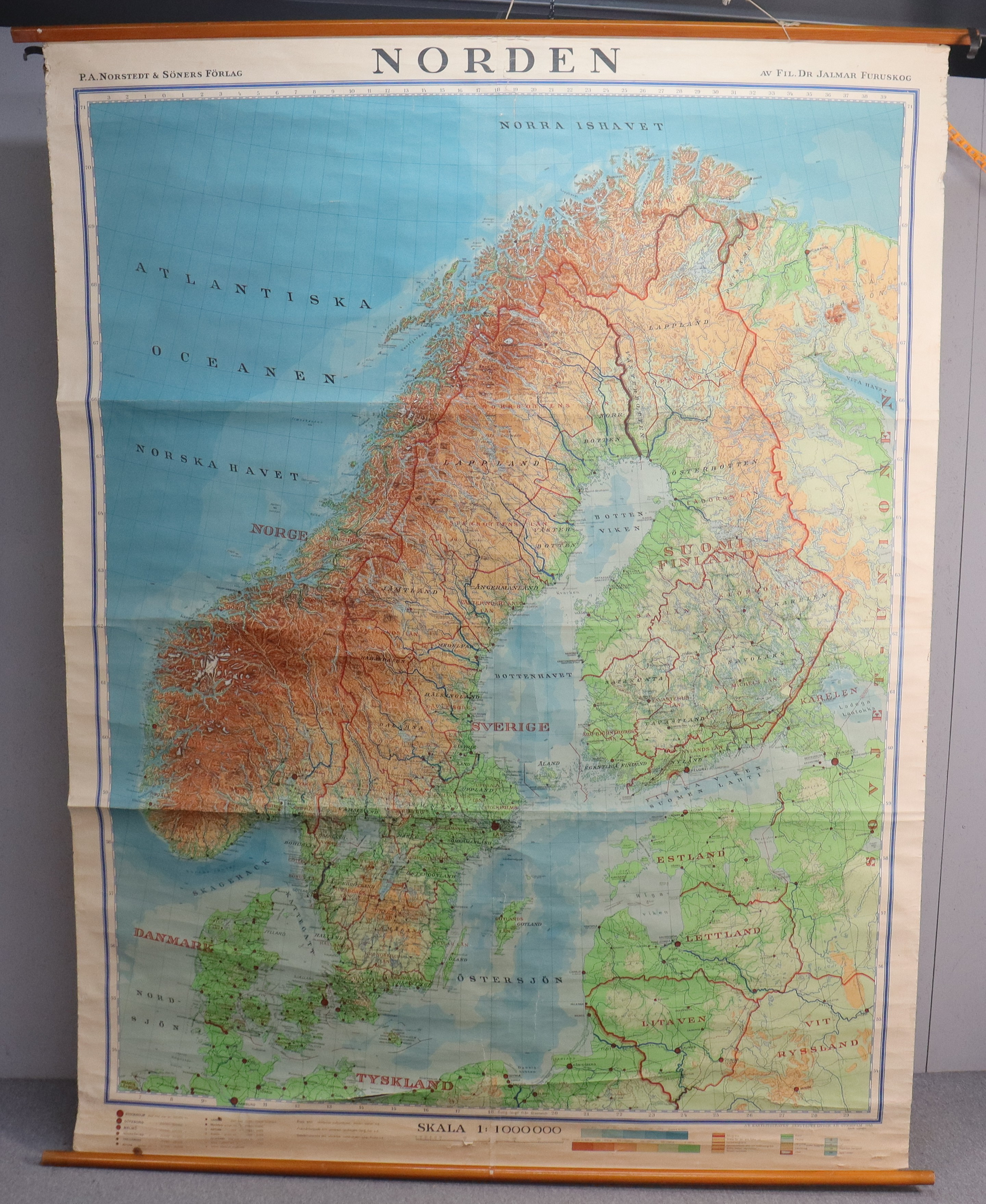 SKOLKARTOR, Norden, 1945 och 1965.
