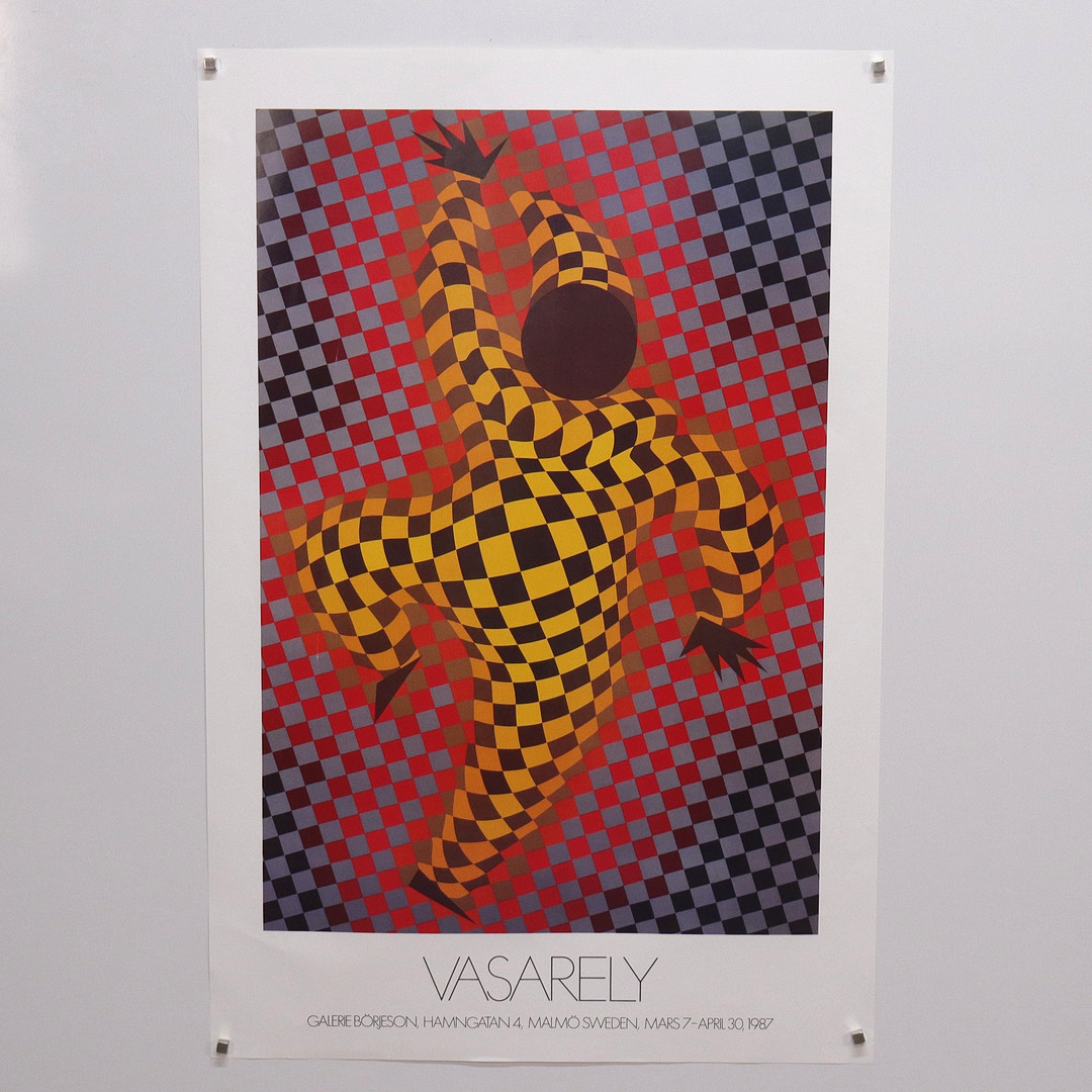 VICTOR VASARELY. utställningsaffisch, Galerie Börjeson, Malmö, 1987.