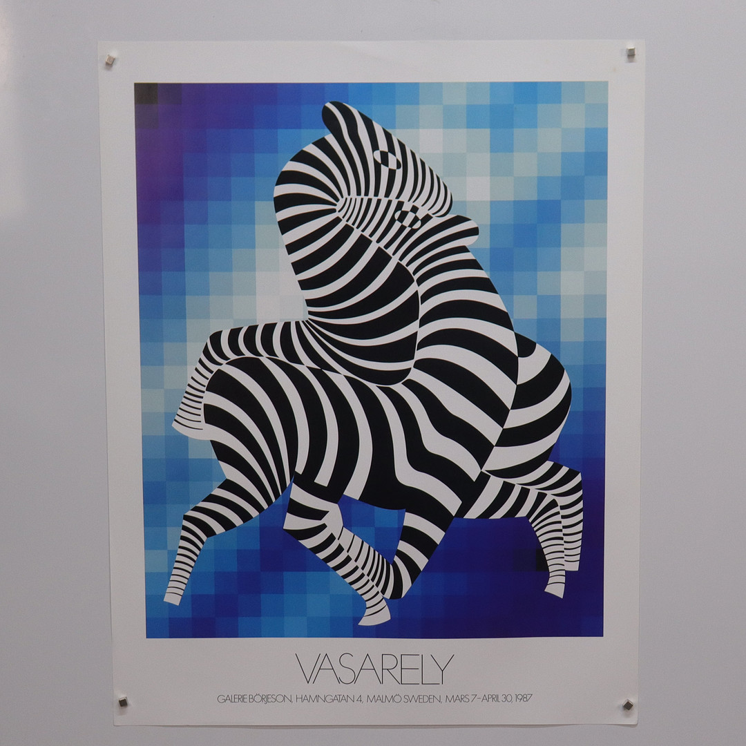 VICTOR VASARELY. utställningsaffisch, Galerie Börjeson, Malmö, 1987.