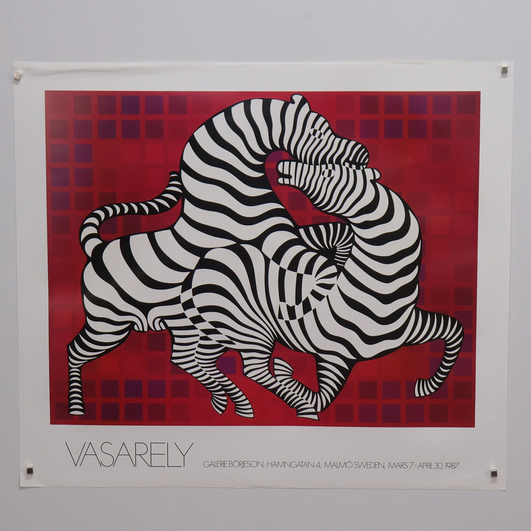 VICTOR VASARELY. utställningsaffisch, Galerie Börjeson, Malmö, 1987.