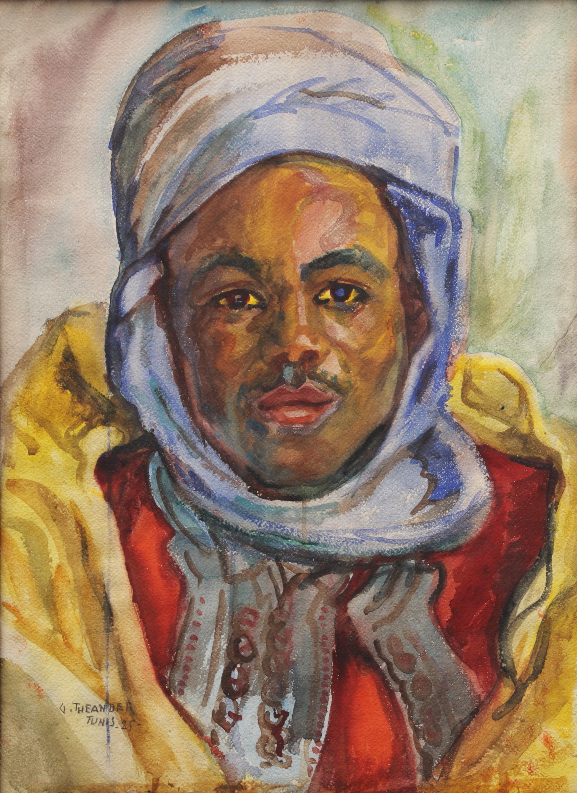 GUNNAR THEANDER (1894-1975). Tunisisk kvinna, gouache, signerad och daterad -25.