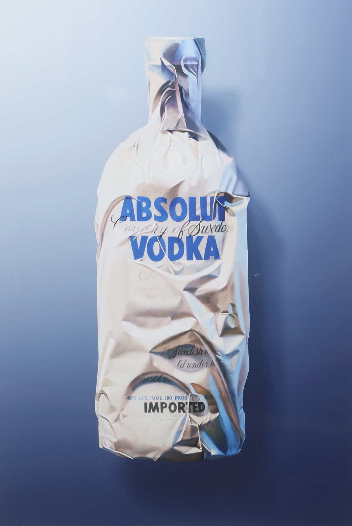 YRJÖ EDELMANN. Färglitografi, "Absolut vodka", numrerad 48/175, signerad.