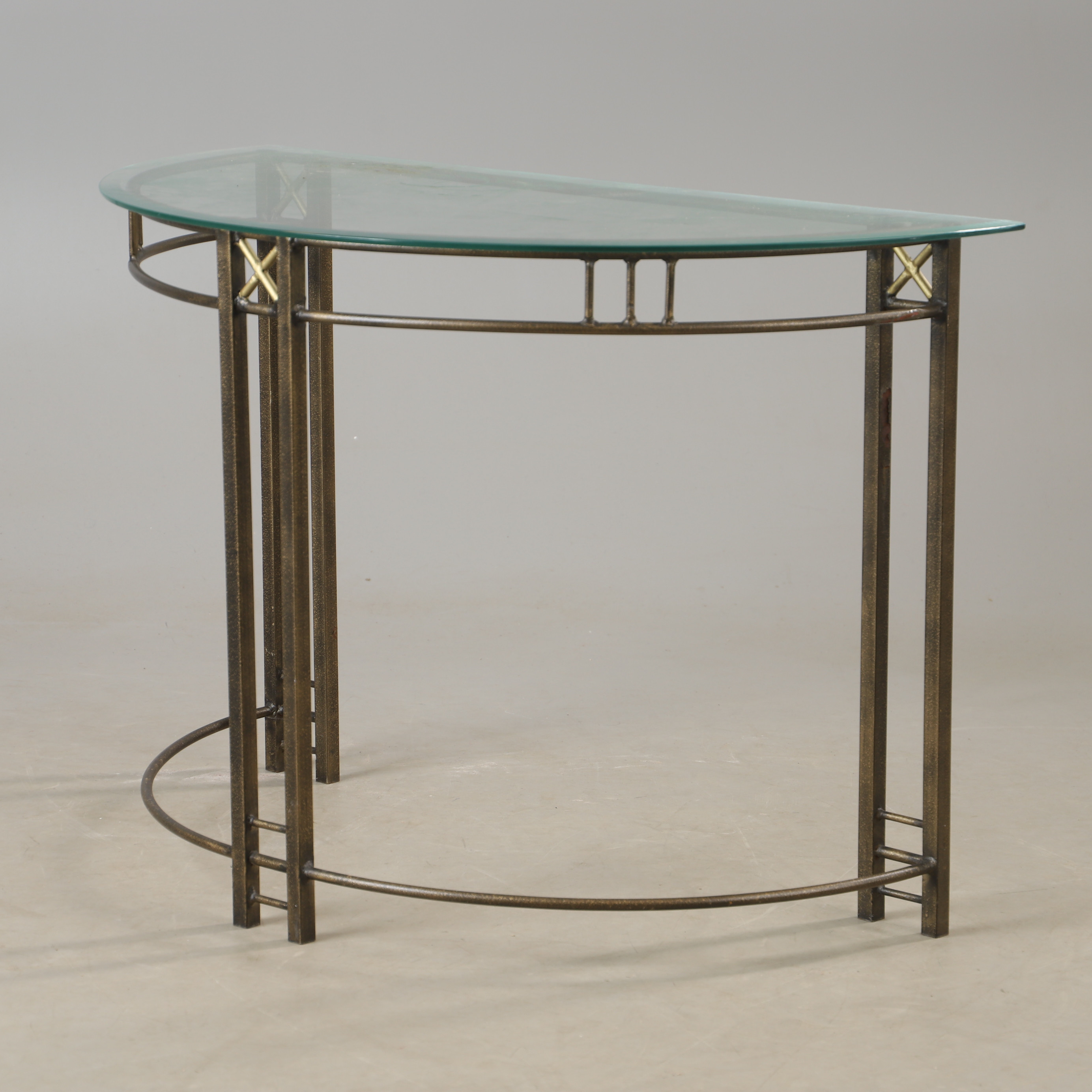 KONSOLBORD, glas och metall, 1900/2000-tal.