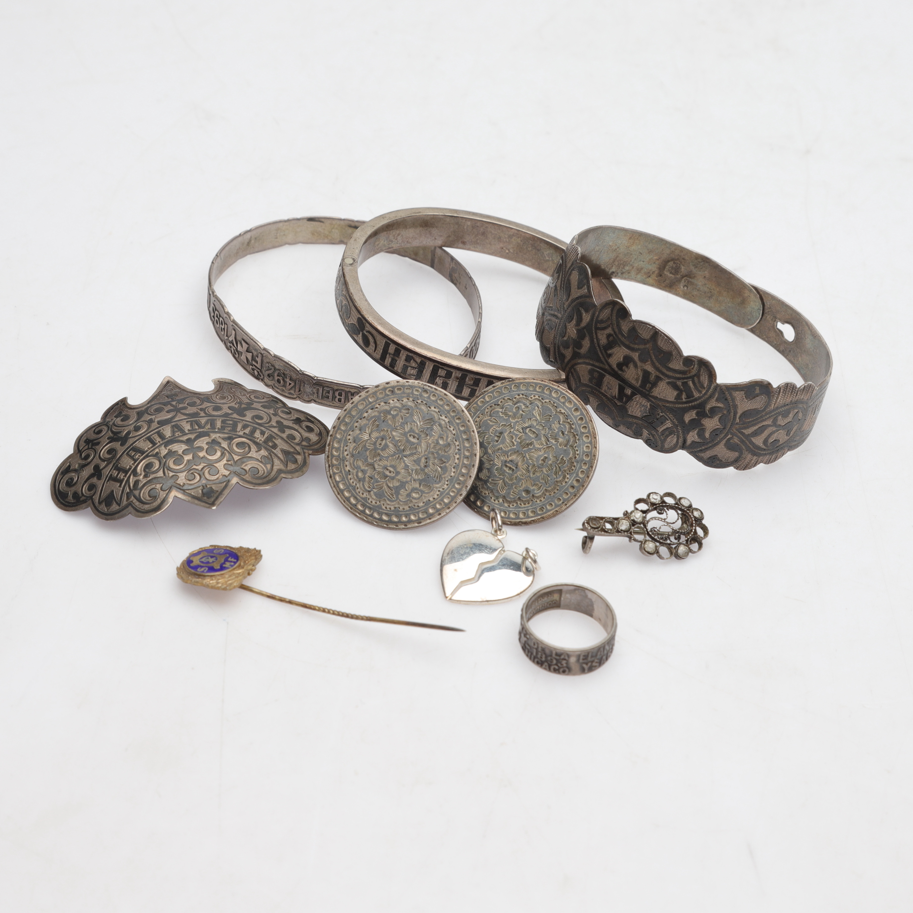 SILVERSMYCKEN, ca 10 delar, parti, delvis Ryssland, totalvikt ca 83,69g.