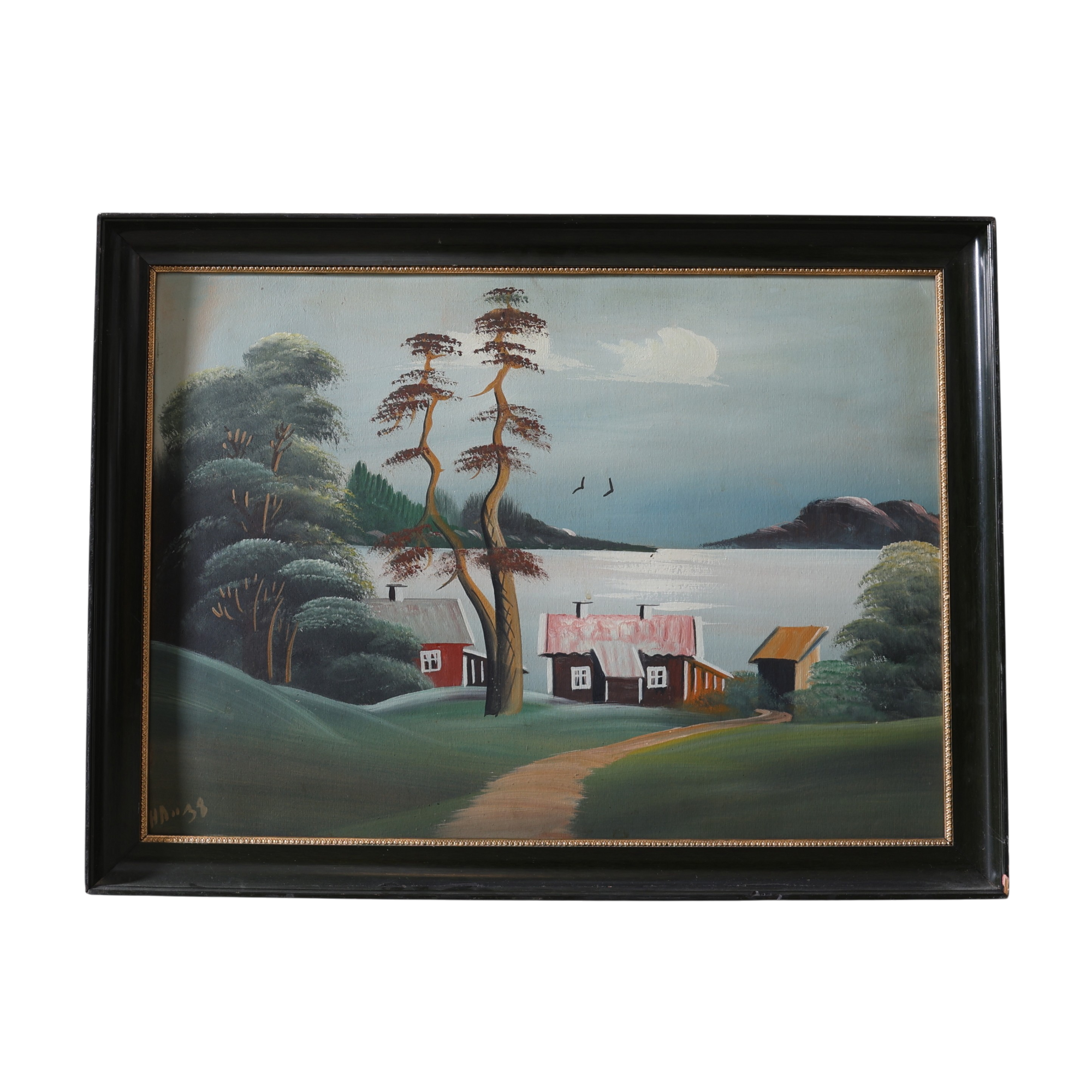 HERMAN ANDERSSON. "Gåramålning", olja på papp, monogramsignerad och daterad -38.
