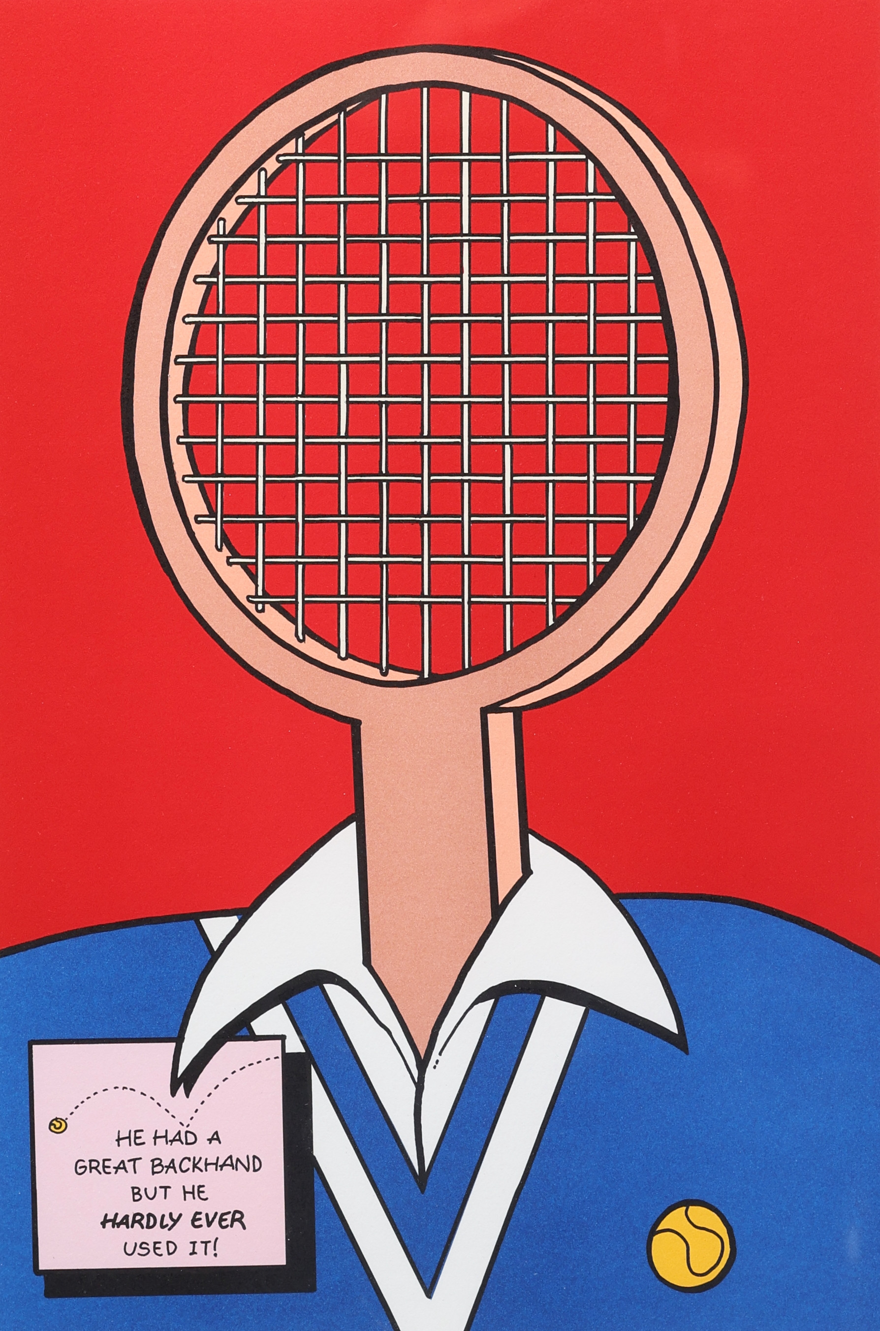 PETTER THOEN. Färglitografi, "Tennisrack", EA, signerad.