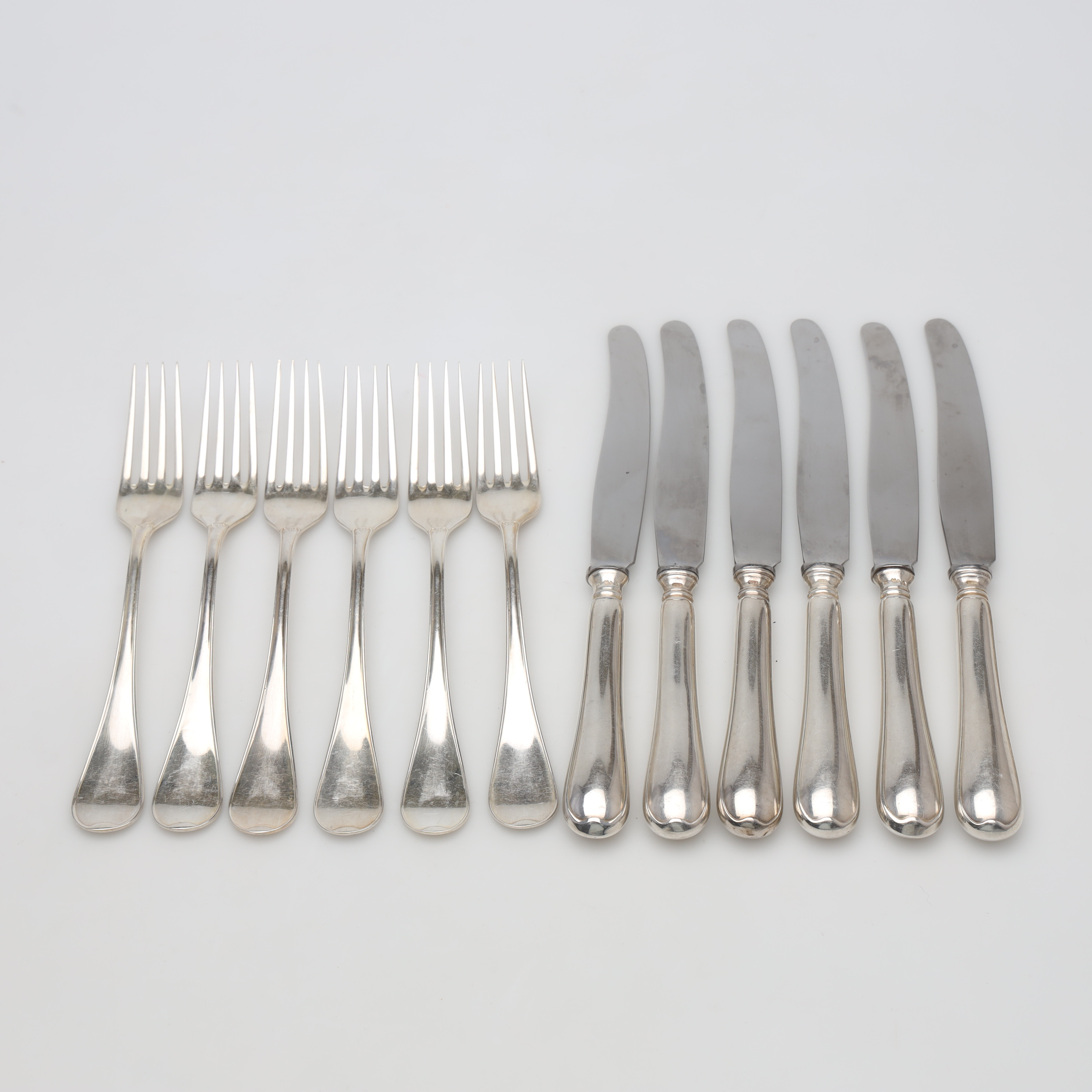 BESTICK, 12 delar, silver, modell "Svensk", bruttovikt ca 635 gram.