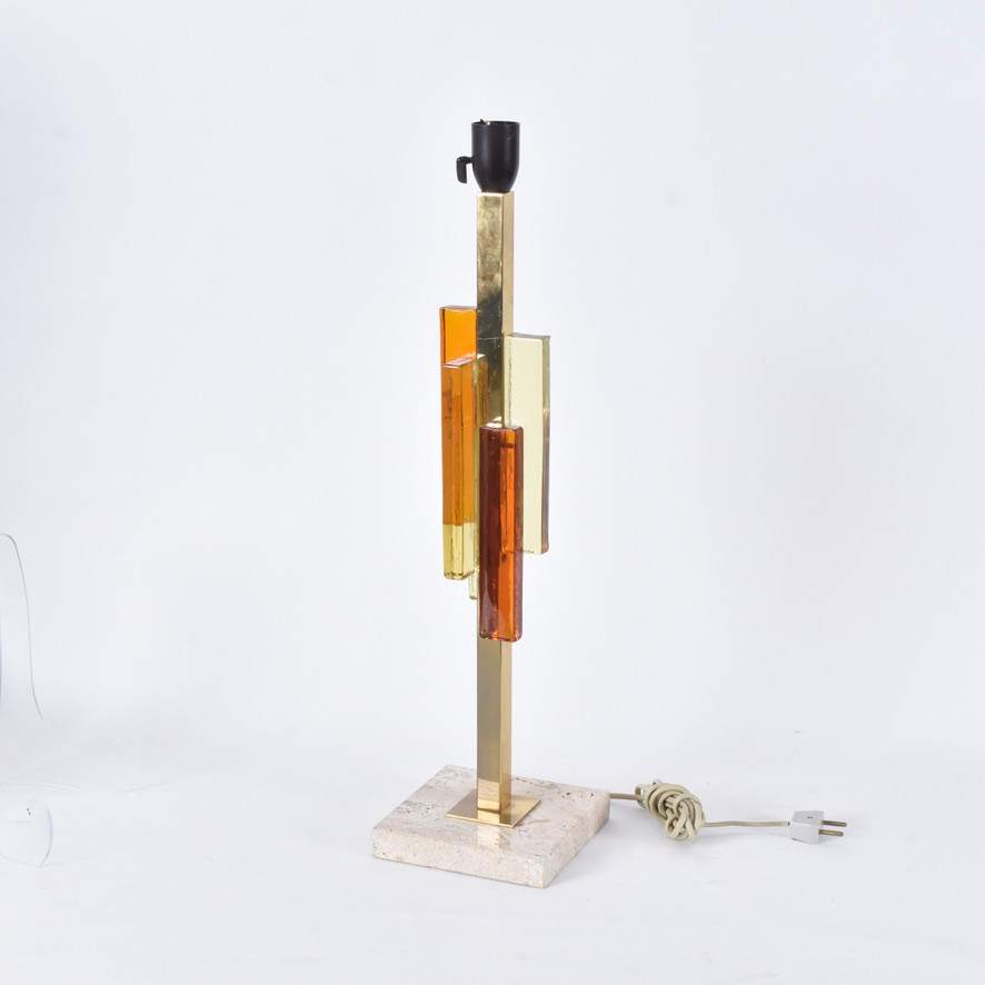 SVEND AAGE HOLM SØRENSEN. Bordslampa, glas, 1960-tal.