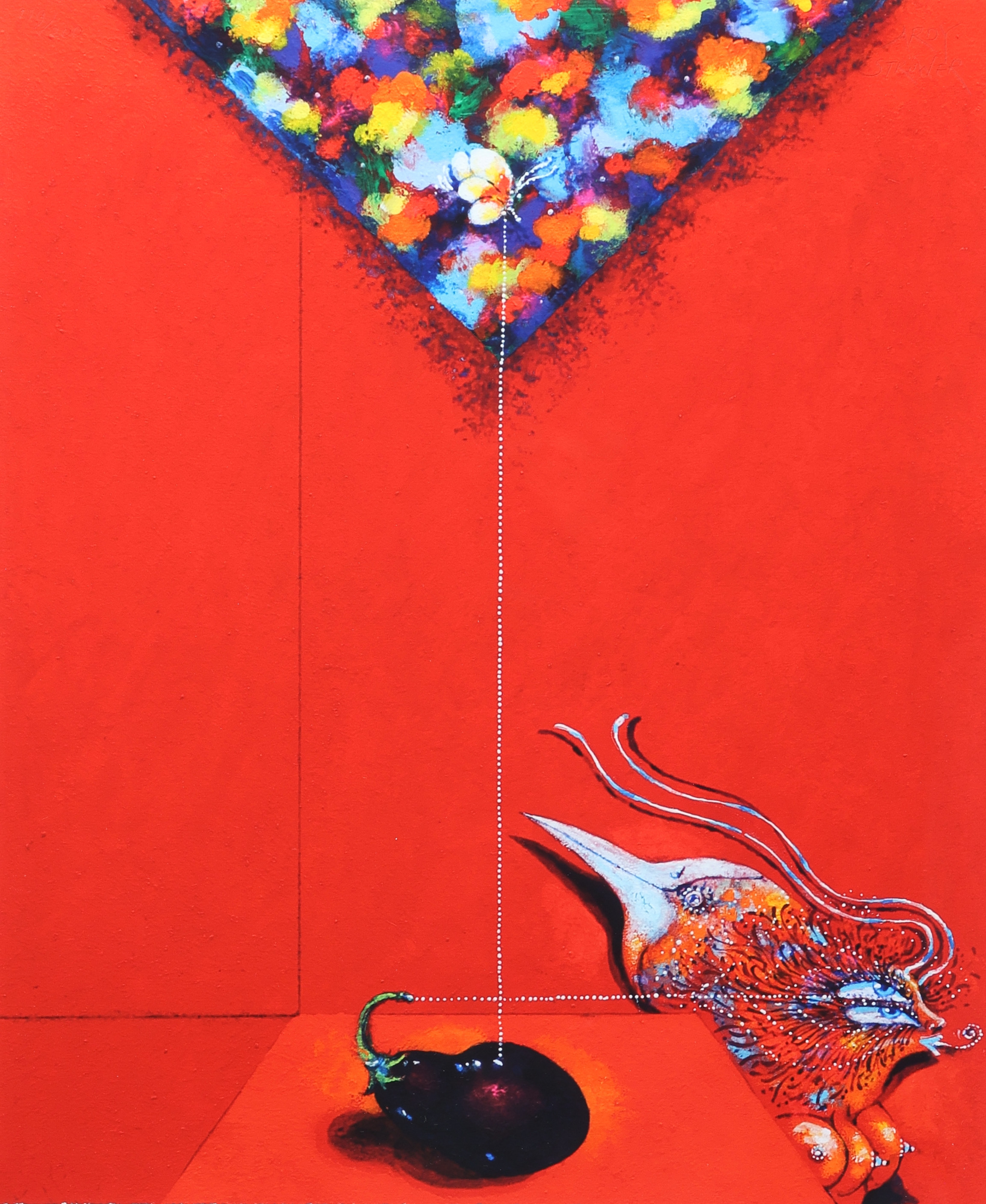 ARDY STRÜWER. Färglitografi, "Dreaming Aubergine", numrerad 119/200, signerad.