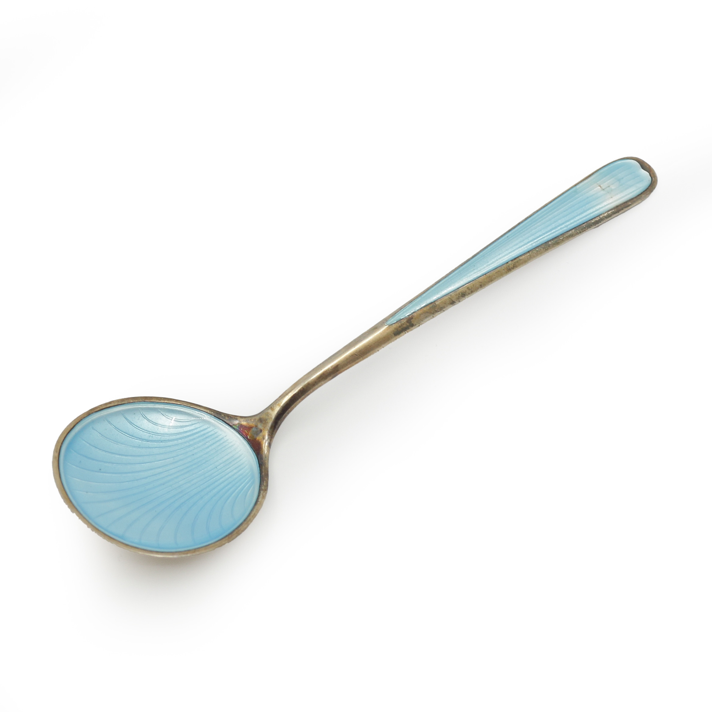 SILVERSKED, BLÅ EMALJ, STERLINGSILVER.