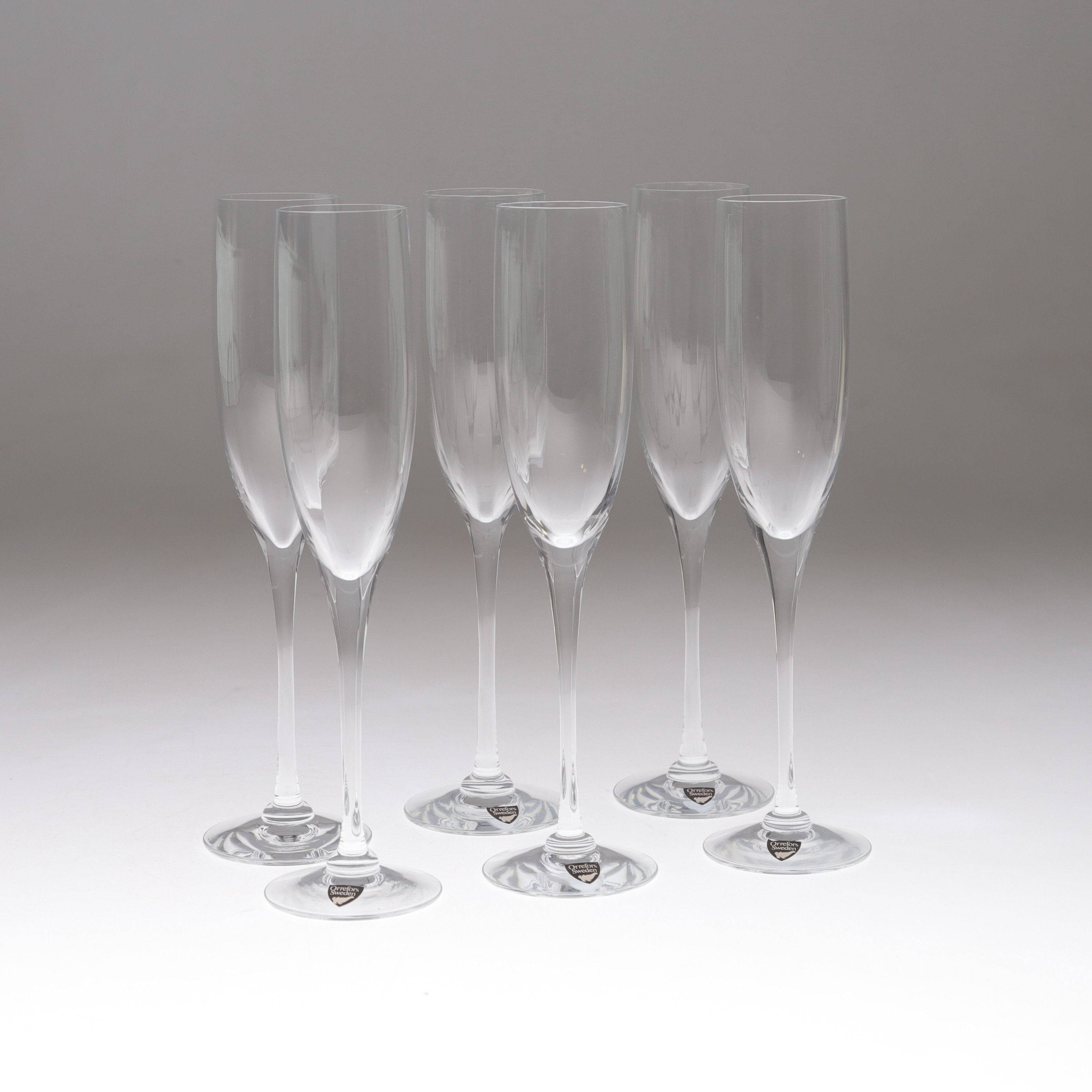 GUNNAR CYRÉN. Champagneglas, 6 st, ''Optica Symphony'', Orrefors.