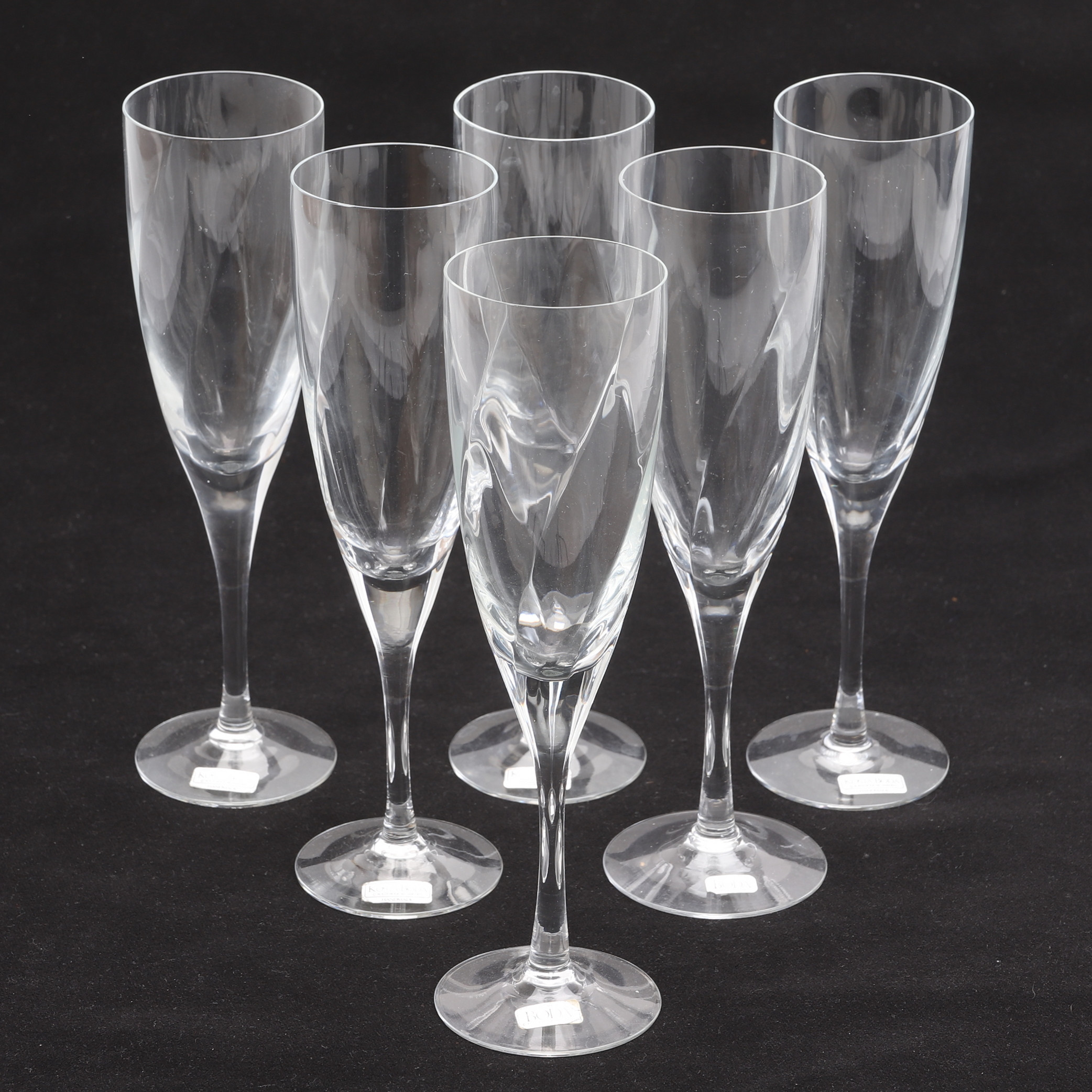 BERTIL VALLIEN. Champagneglas, 6 stycken, "Chateau", Kosta Boda.