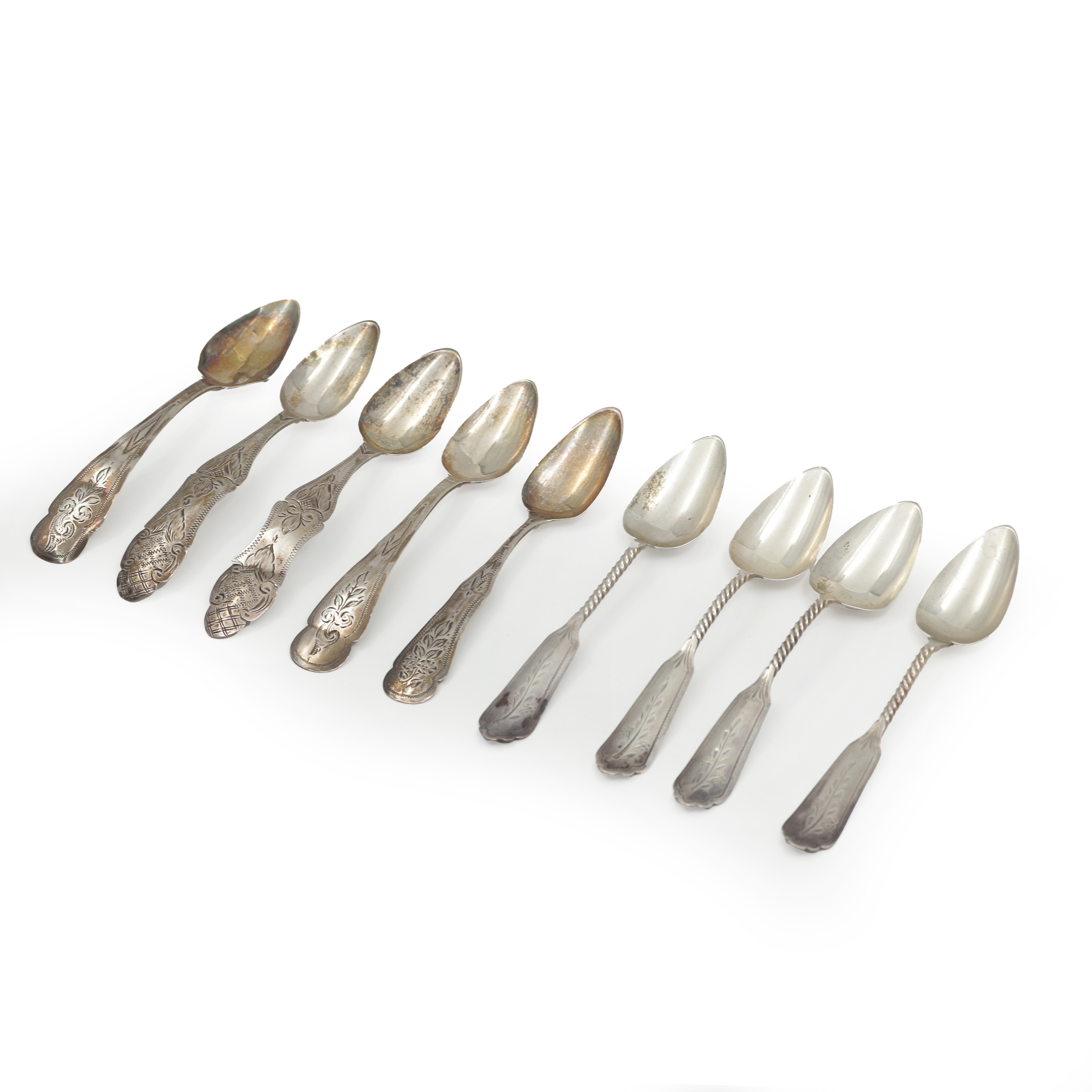 9 KAFFESKEDAR, SILVER, ENGLAND, OLIKA MODELLER.