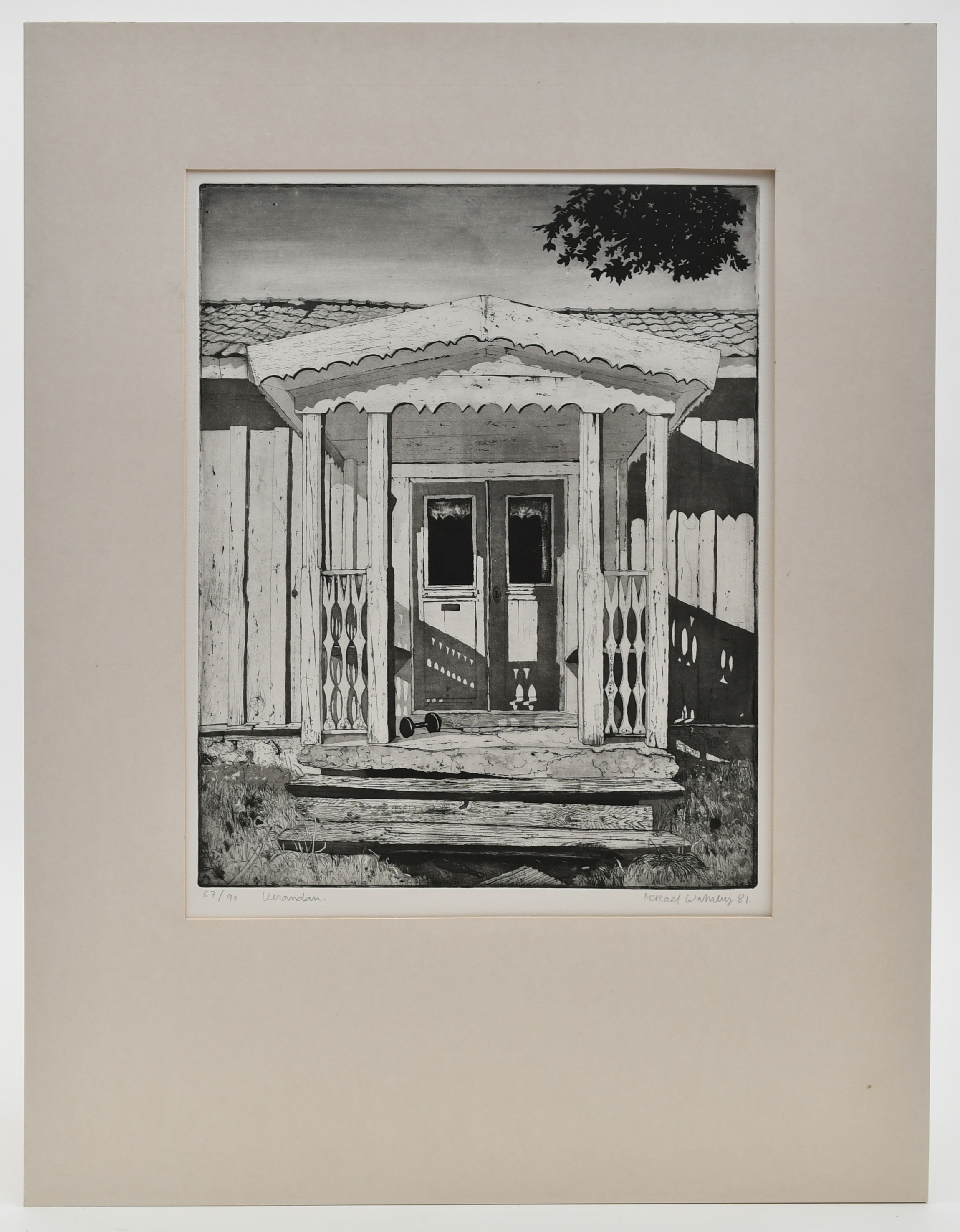 MIKAEL WAHRBY. Verandan. Etsning , numrerad 67/90.