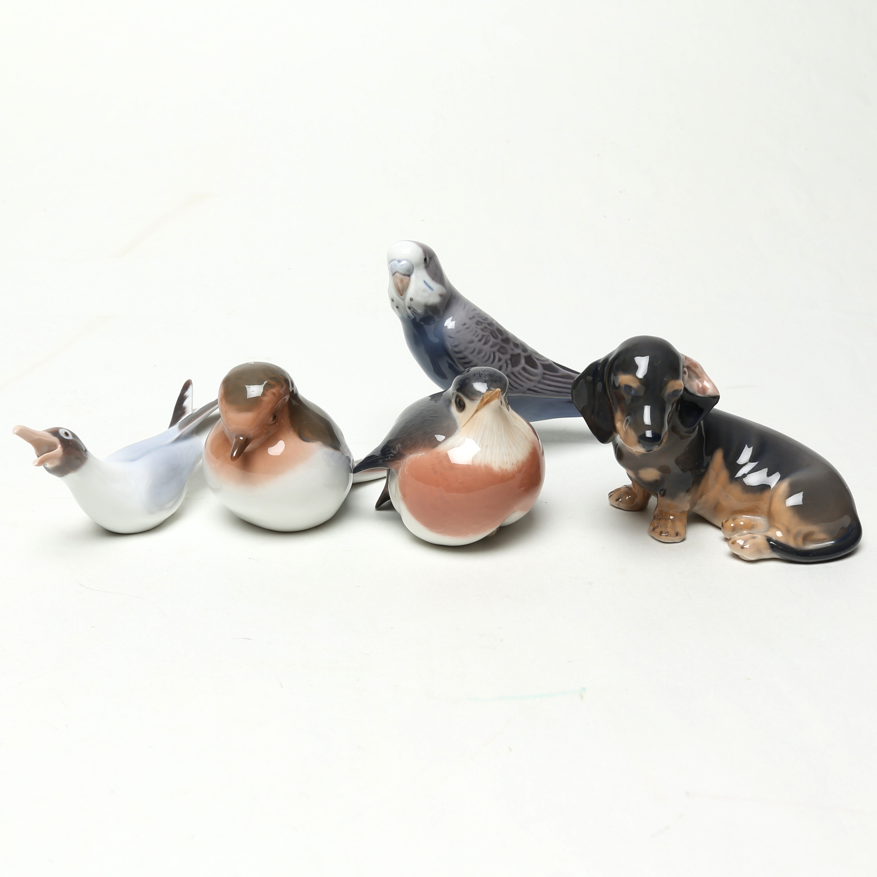 FIGURINER 5 st, porslin, Bing och Gröndahl och Kunglig Dansk.
