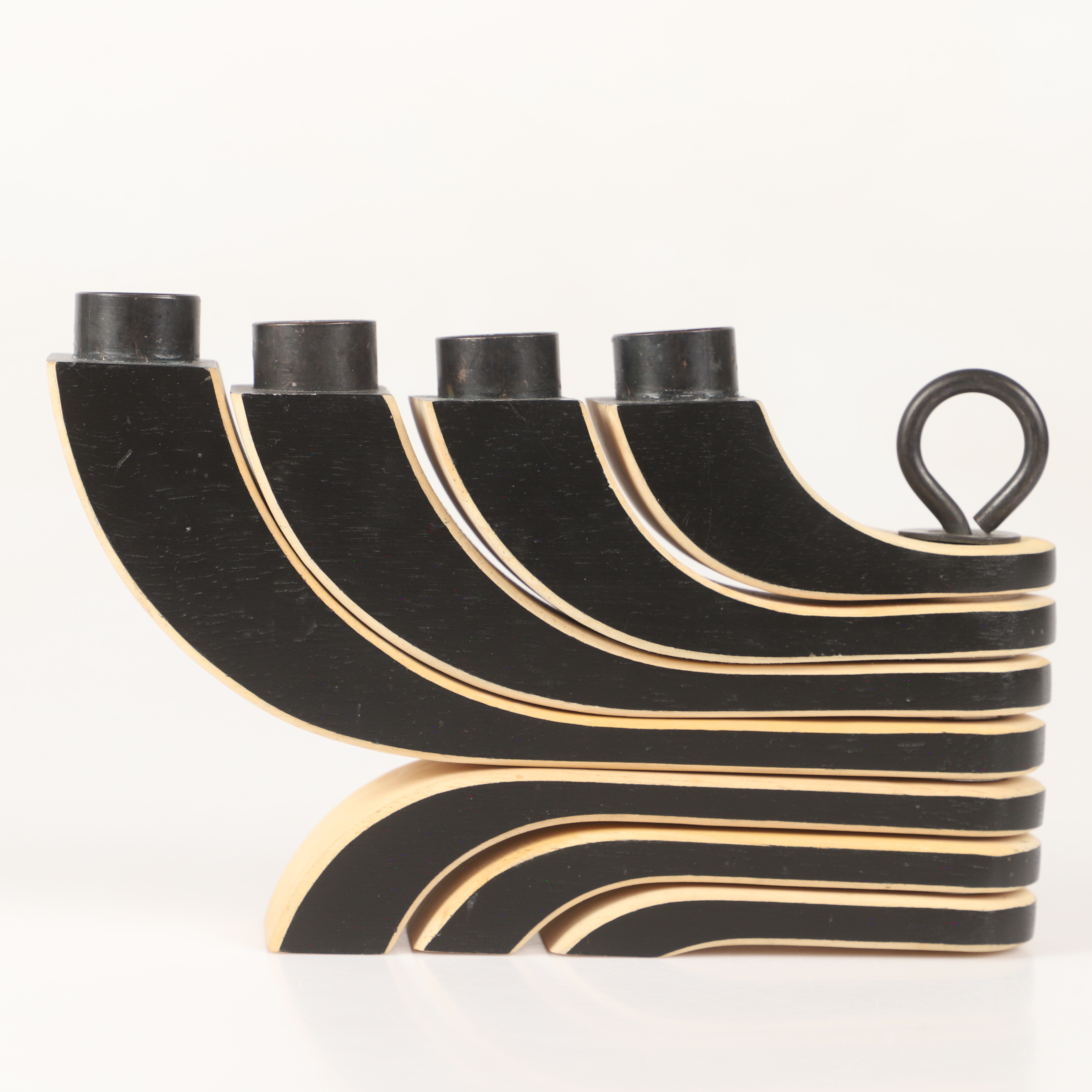 JONAS GRUNDELL. LJUSSTAKE, 4-armad, "Nordic Light", trä, Design House Stockholm.