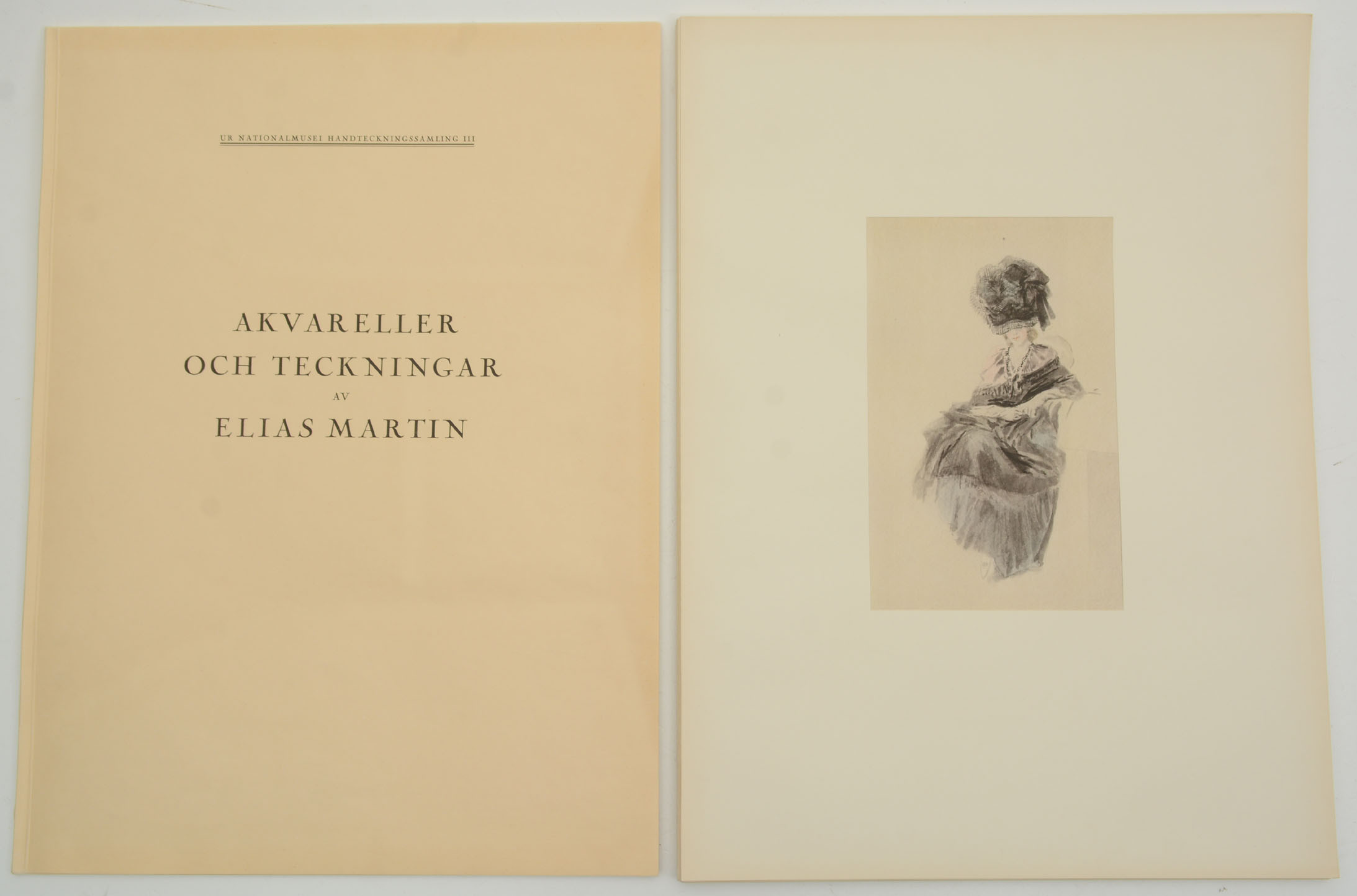 ELIAS MARTIN. Akvareller och teckningar ur Nationalmusei handteckningssamling III: ett urval reproduktioner i färgfaksimil och svarttryck. 16 st färgfaksimil Mapp.