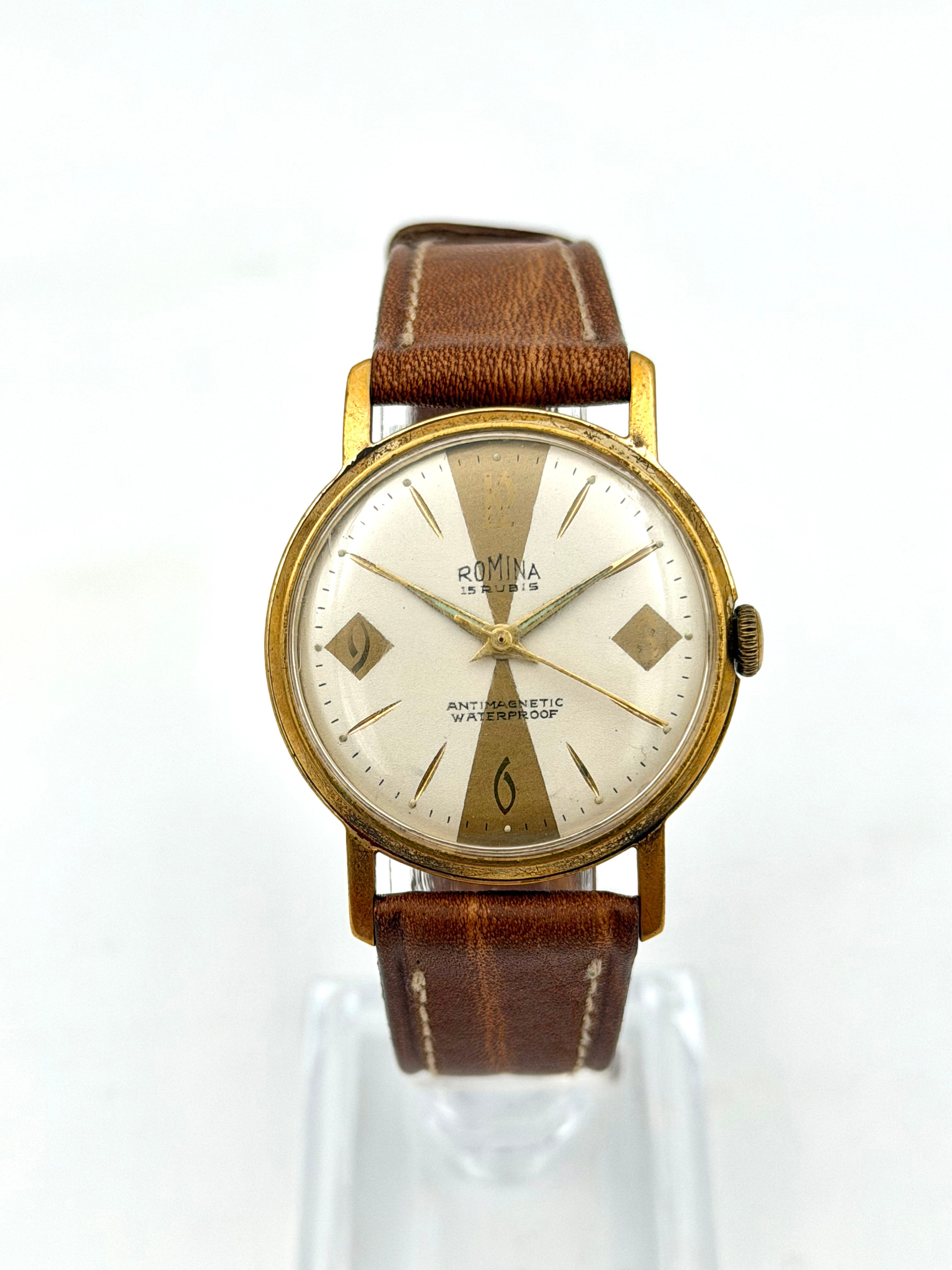 ROMINA, armbandsur, 1960/70-tal, manuell, gulddouble´.