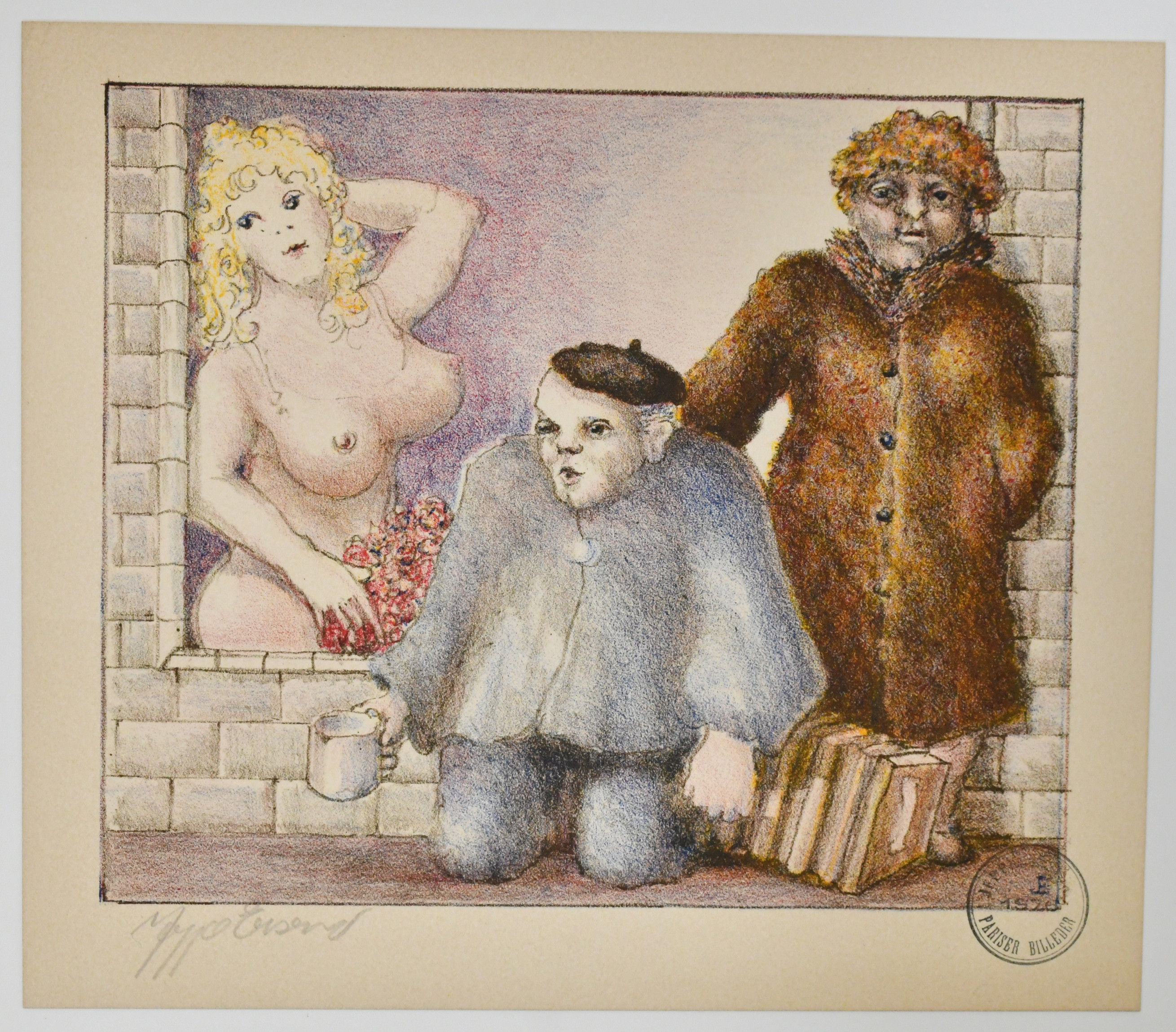JEPPE EISNER. Färglitografi " Pariser Billeder ".