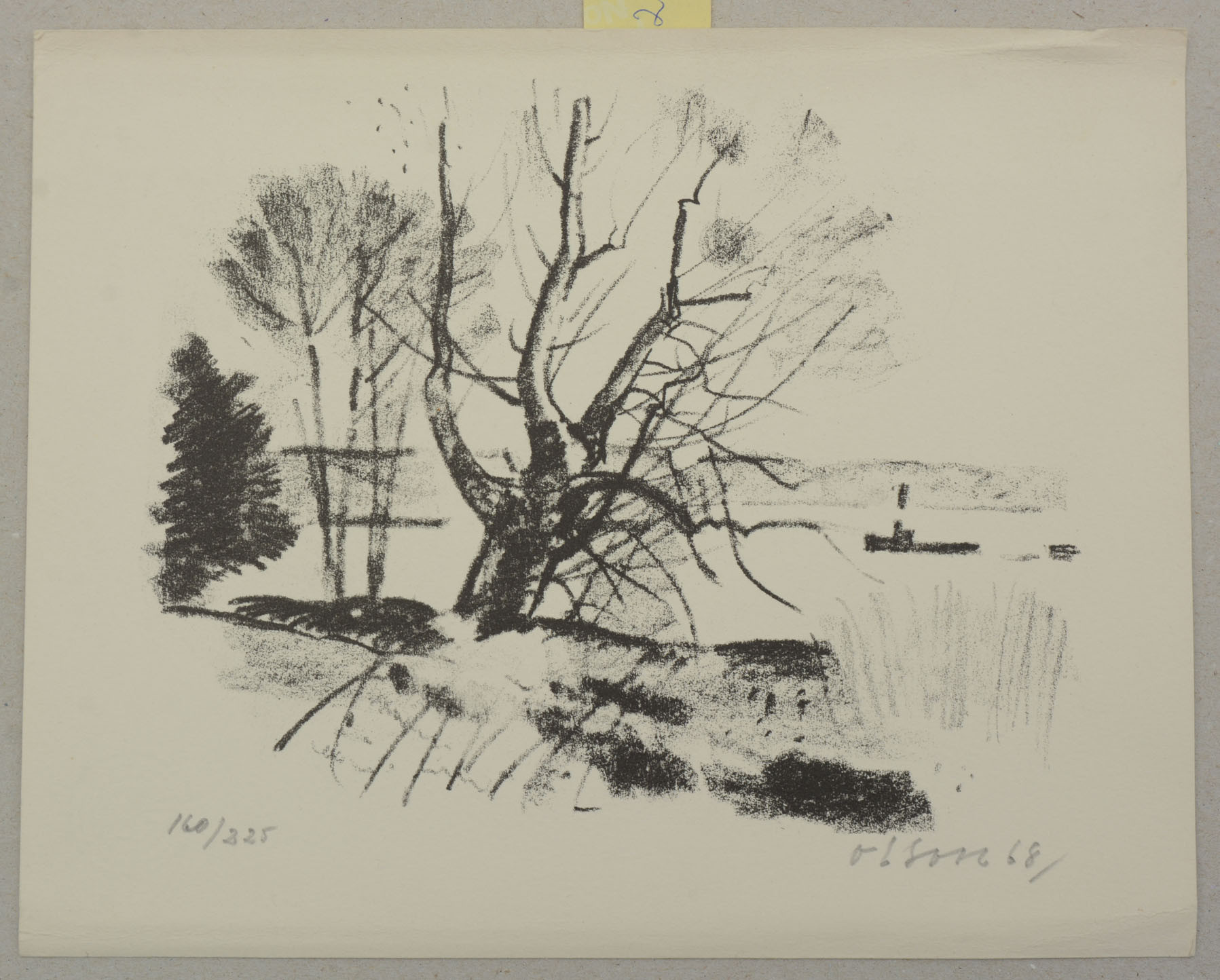 OVE OLSON. Träd. Litografi. Nr 160/225.