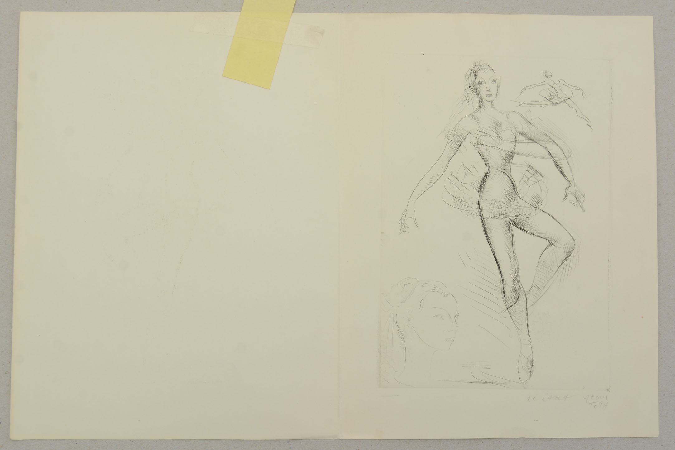 JEAN TOTH. Ballerina. Etsning. Le État.