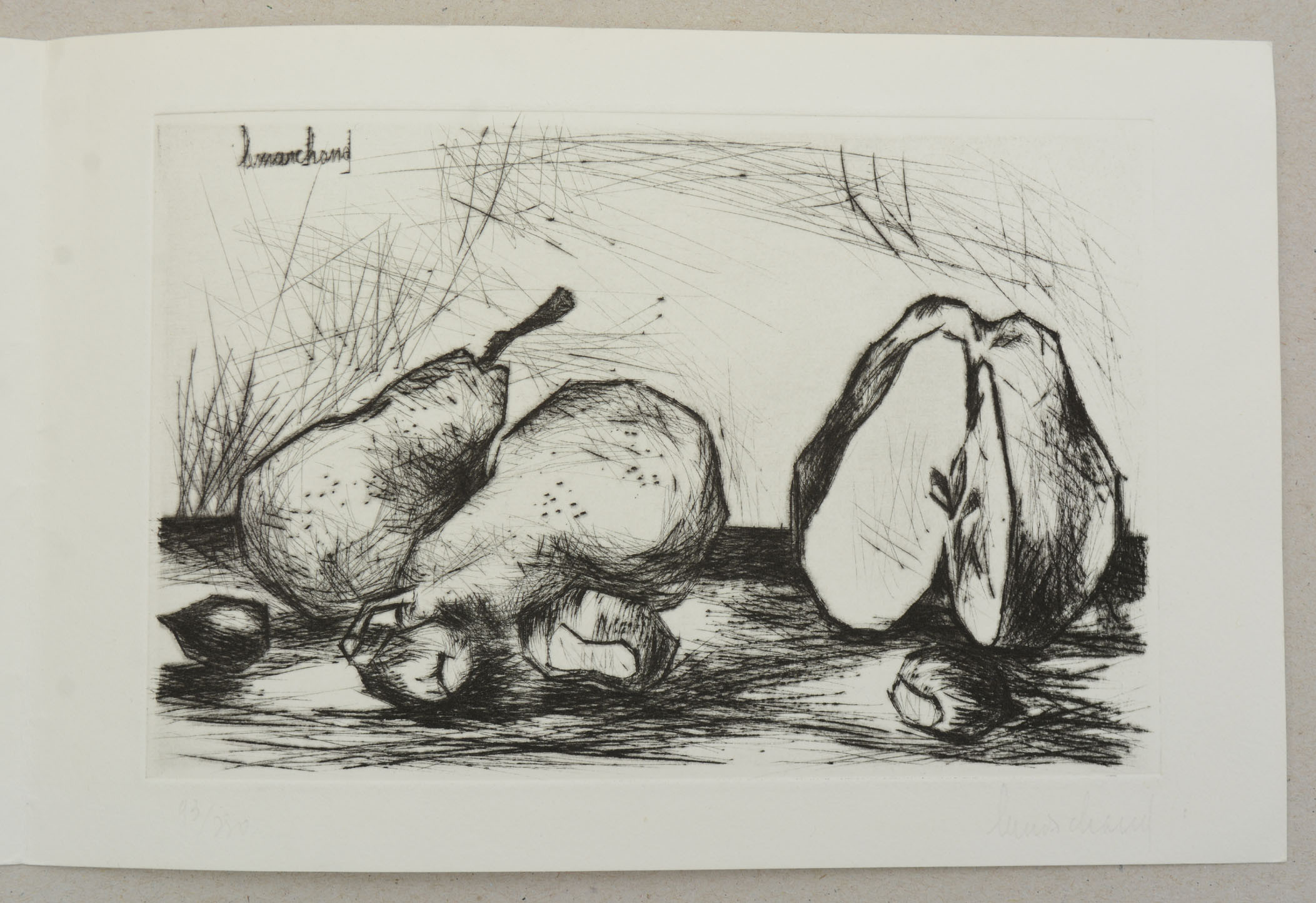 OIDENTIFIERAD KONSTNÄR. Vernissage inbjudan till La belle Gabrielle Galeri Paris. Litografi. numrerade 93/250.