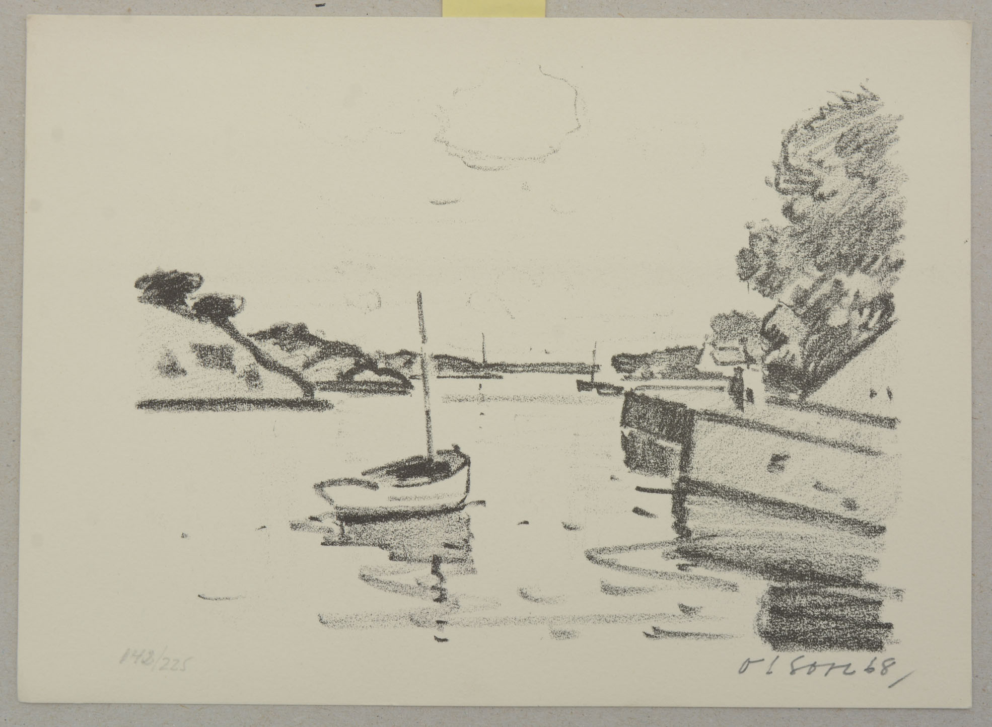 OVE OLSON. Skärgård. Litografi. Nr 142/225.
