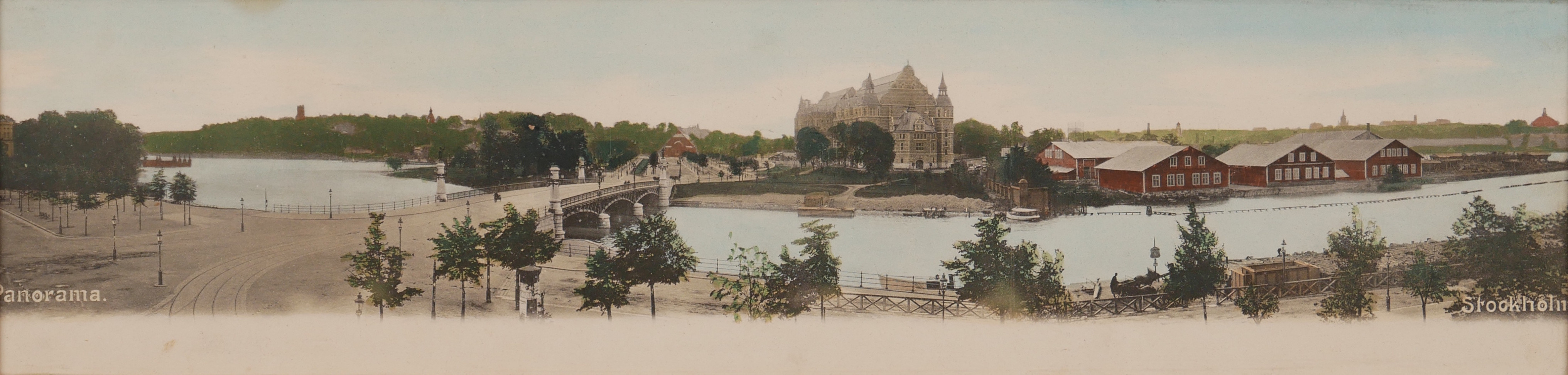 Panoramabild Djurgården med Nordiska Muséet, grafiskt tryck.