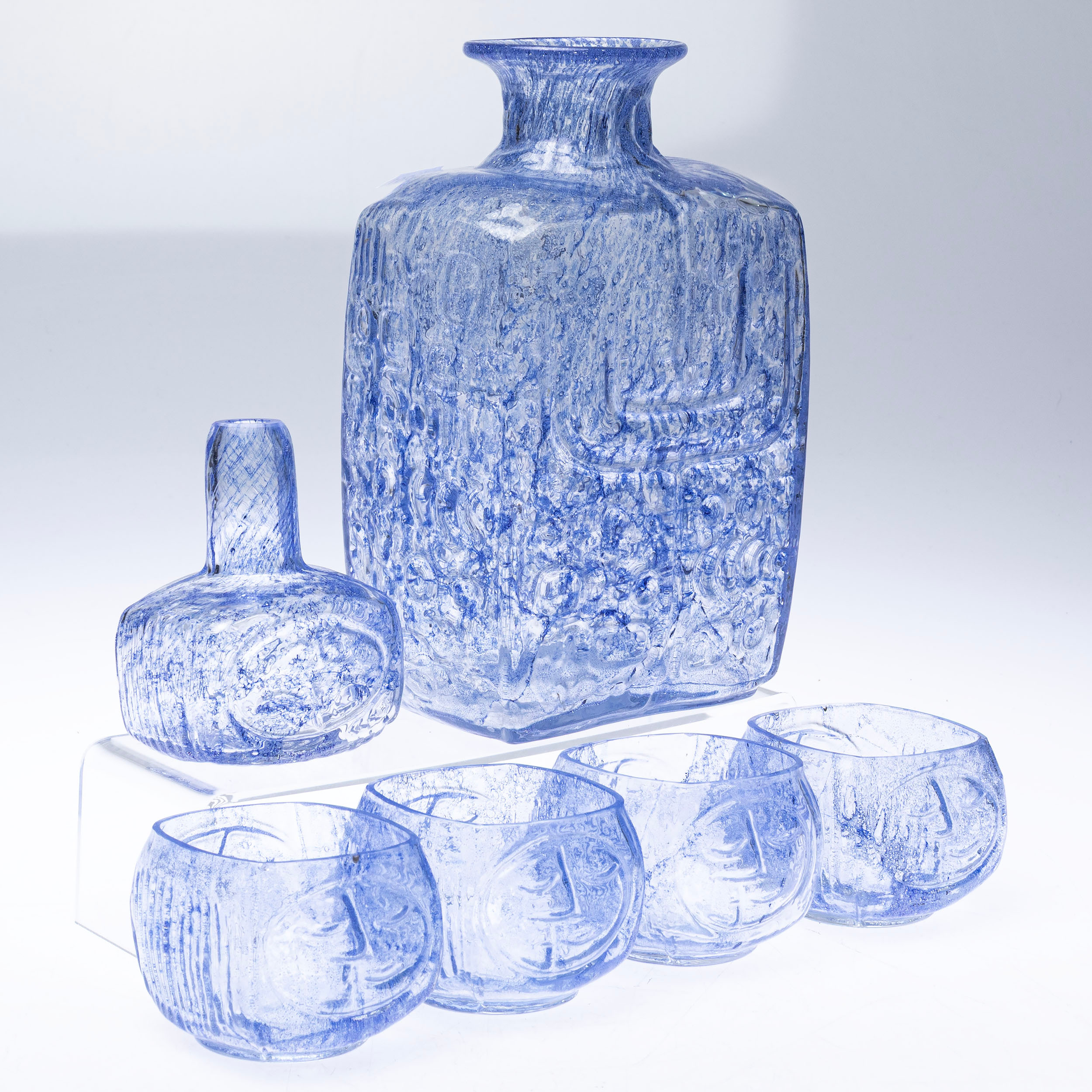 LARS BERGSTEN, glasservisdelar, 6 st , Björkhults glasbruk, 1900 - talets andra hälft.