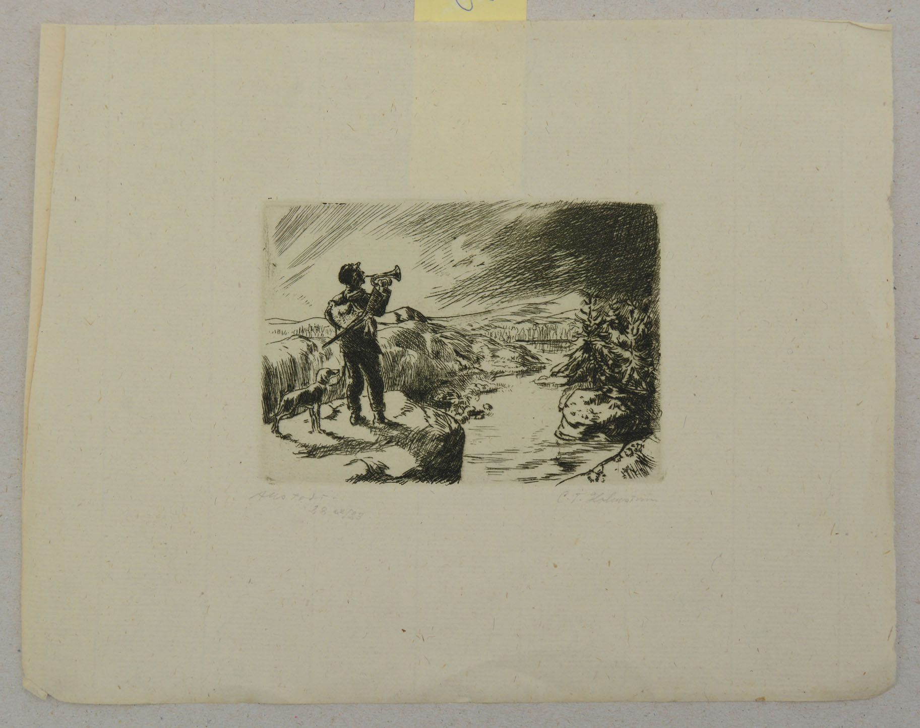 CARL TORSTEN HOLMSTRÖM. Träsnitt. Signalera. Numrerad 28/33.