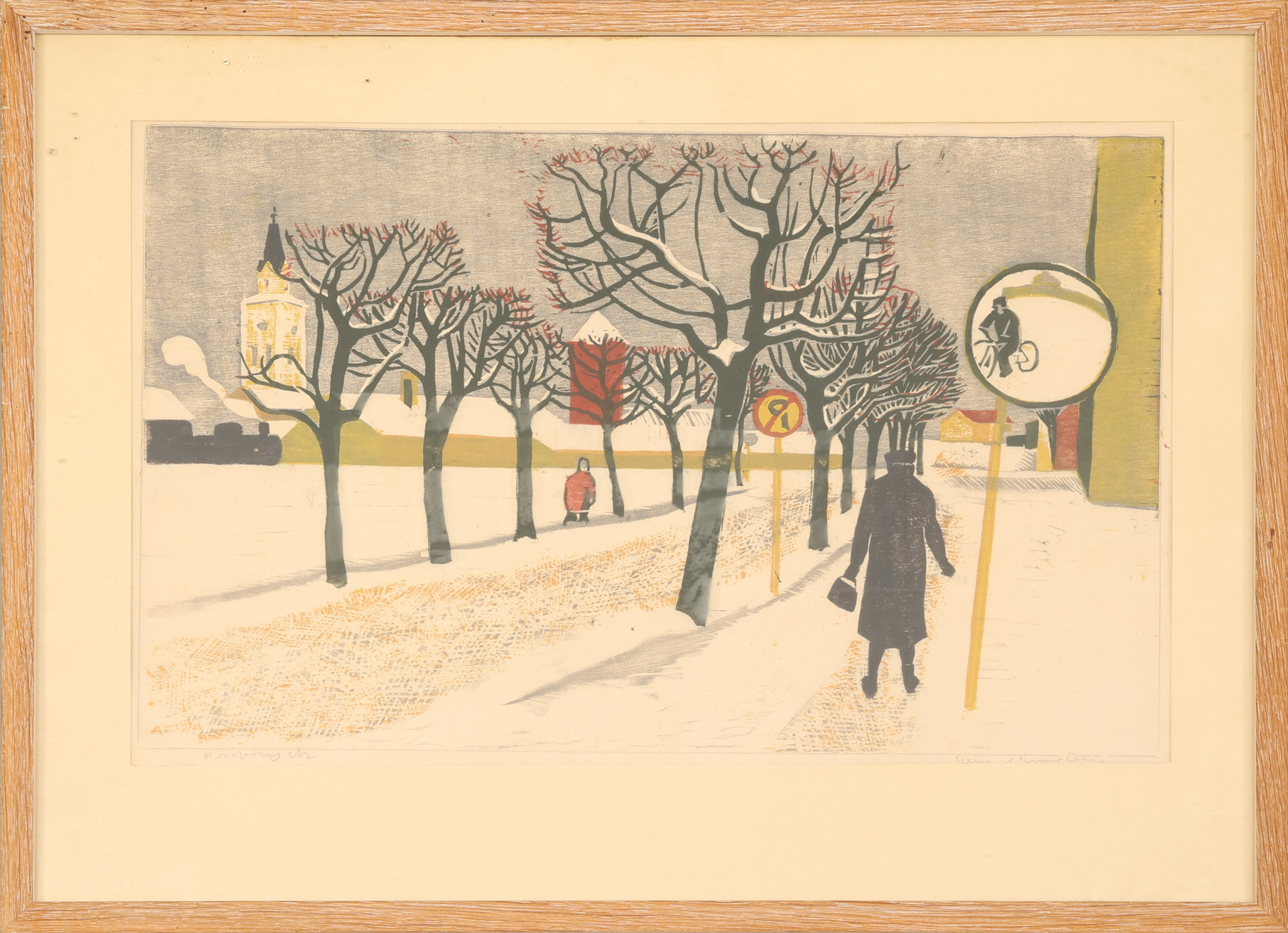 SVEN LJUNGBERG. Färgträsnitt, provtryck, signerad, 1900-tal.