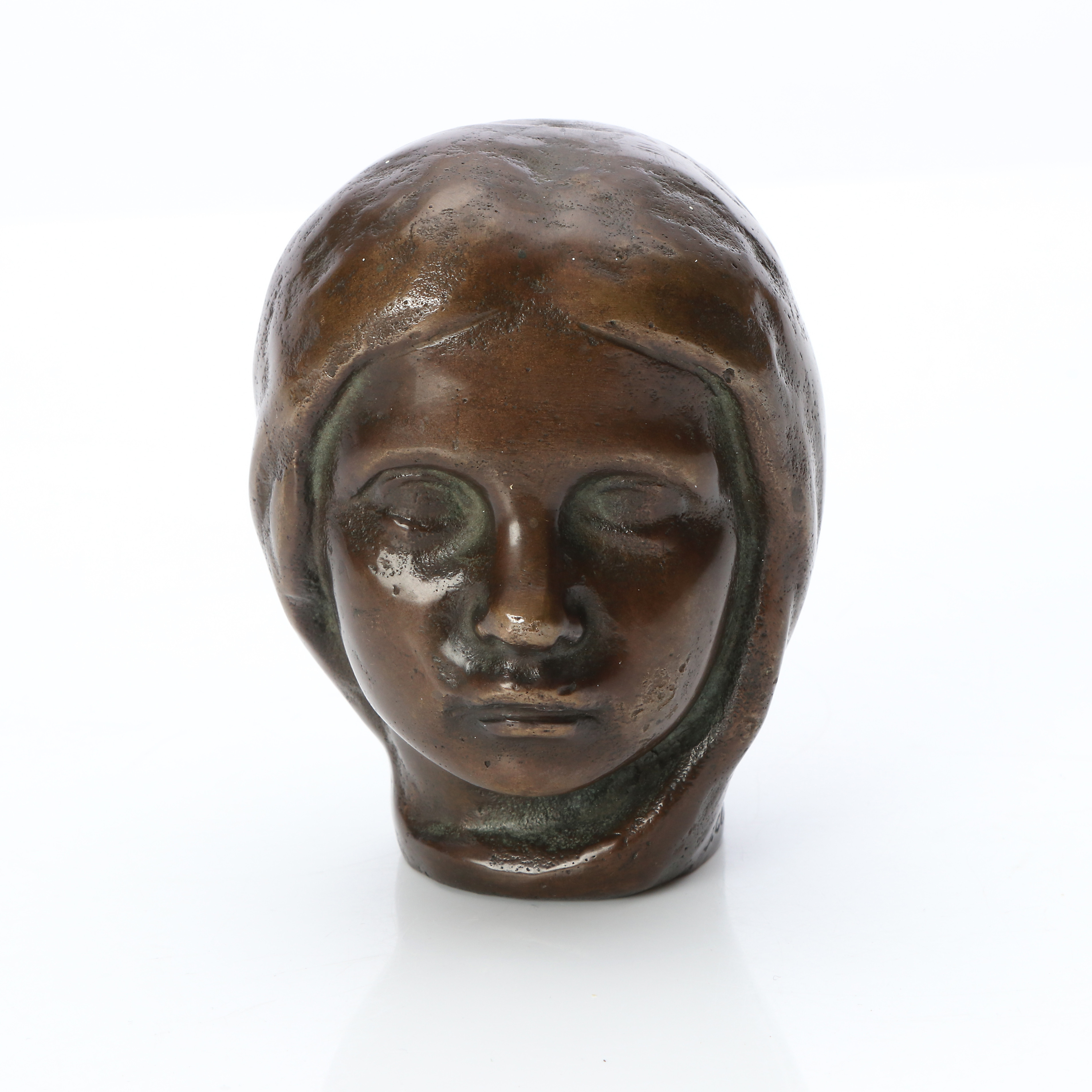 JOHANNES COLLIN. SKULPTUR. Patinerad brons. "Marie Claire Enfant". Signerad i gjutningen.