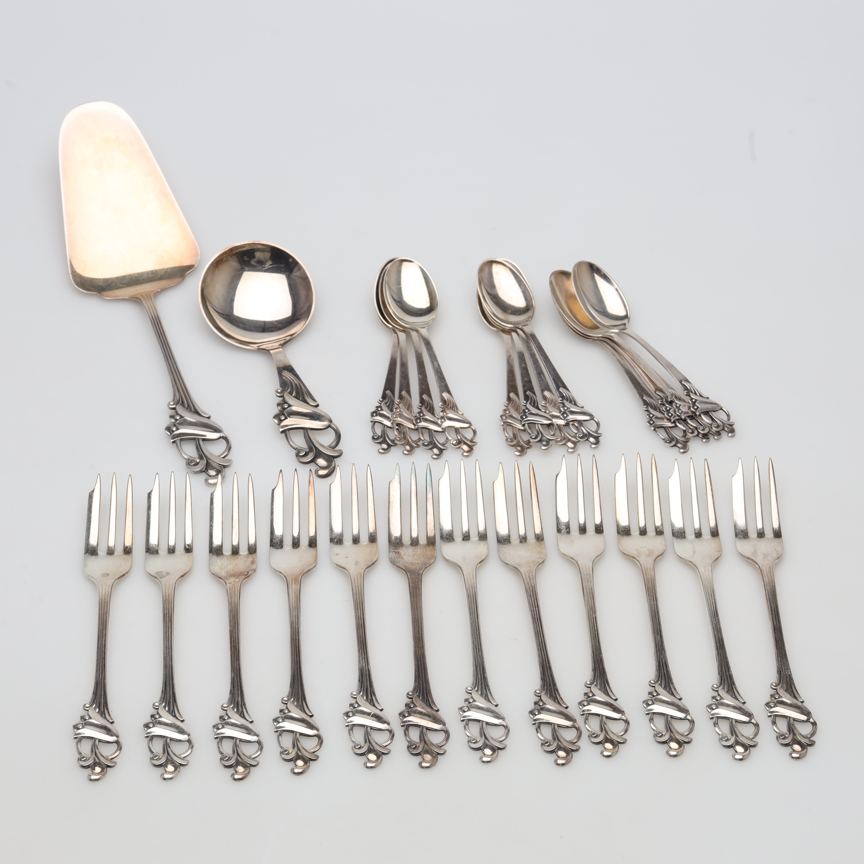 BESTICK 26 delar, silver, Norge, vikt ca 378 gram.