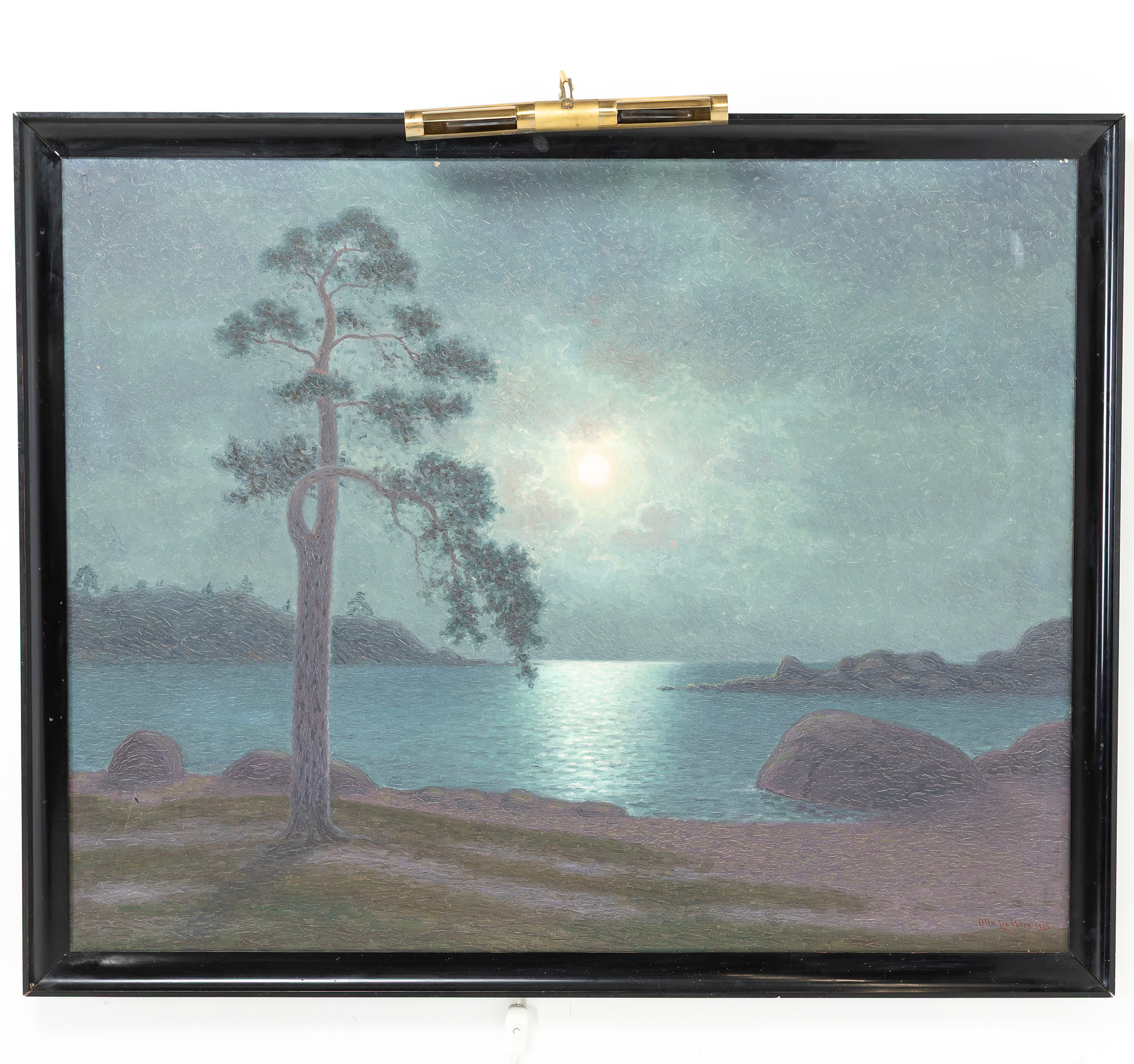 OTTO LINDBERG. Olja på duk, solnedgång, signerad & daterad 1935.