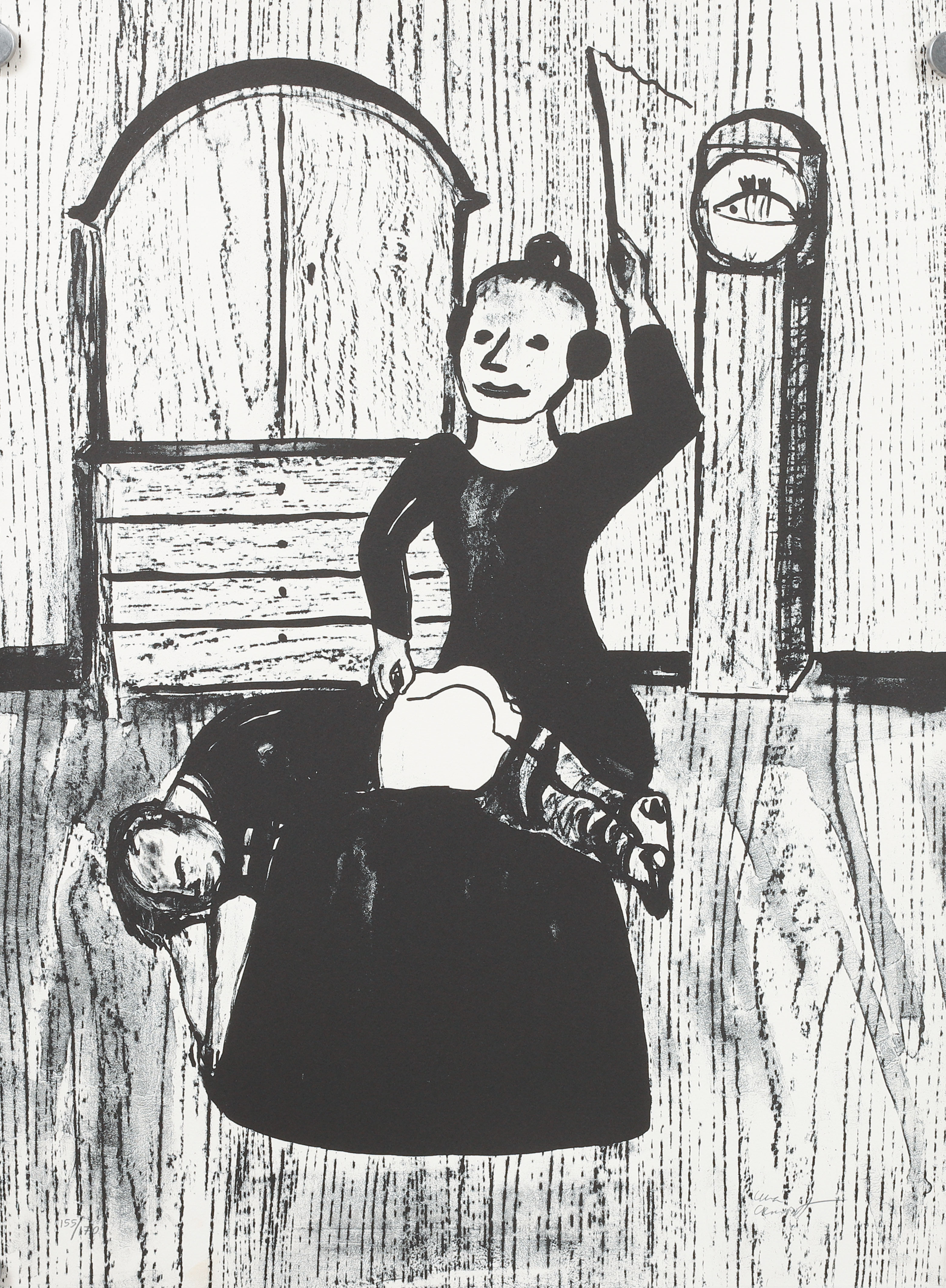 LENA CRONQVIST. Litografi, ur "Ett drömspel", signerad och numrerad 155/170.