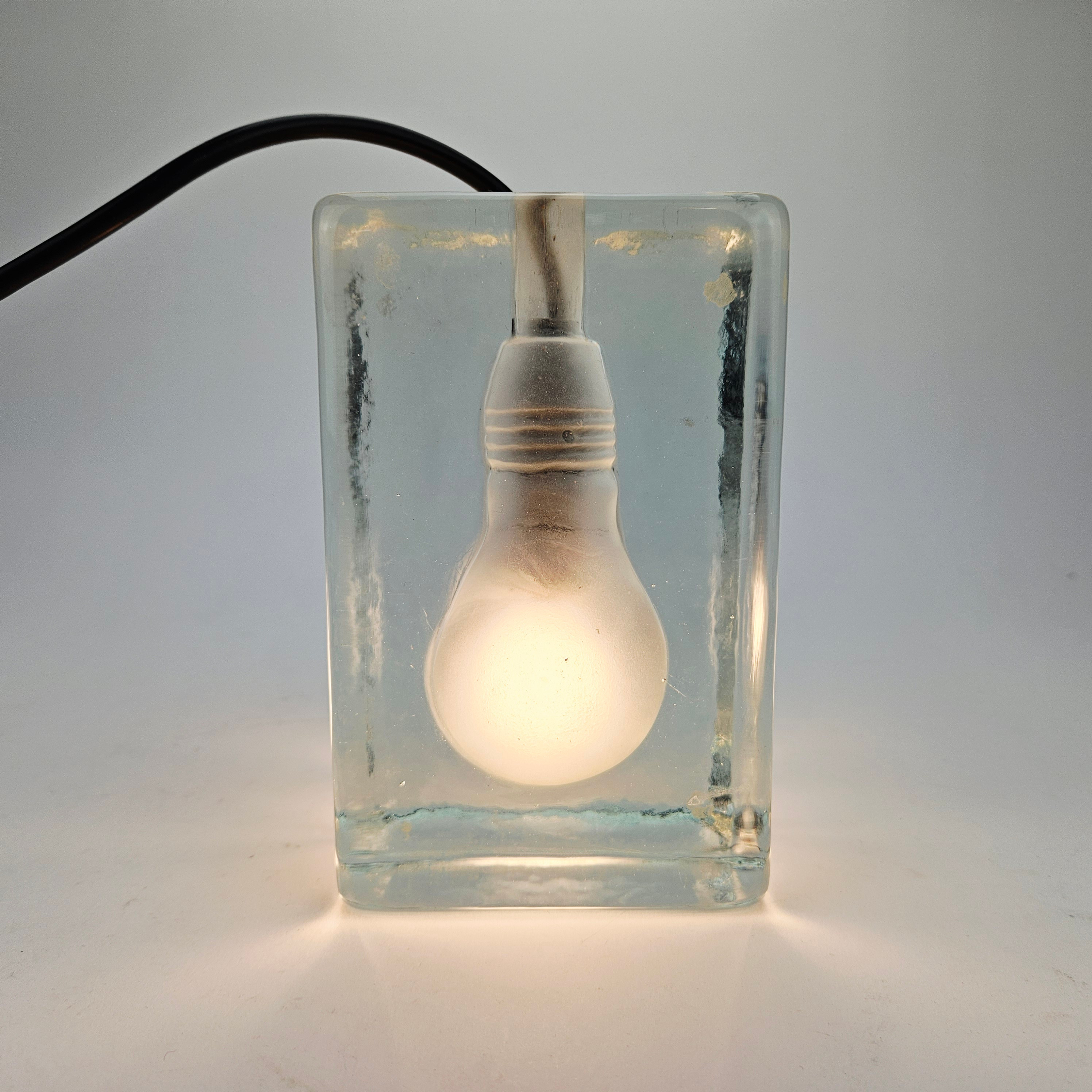 BORDSLAMPA, glas, "Block Lamp", Harri Koskinen, Design House Stockholm.
