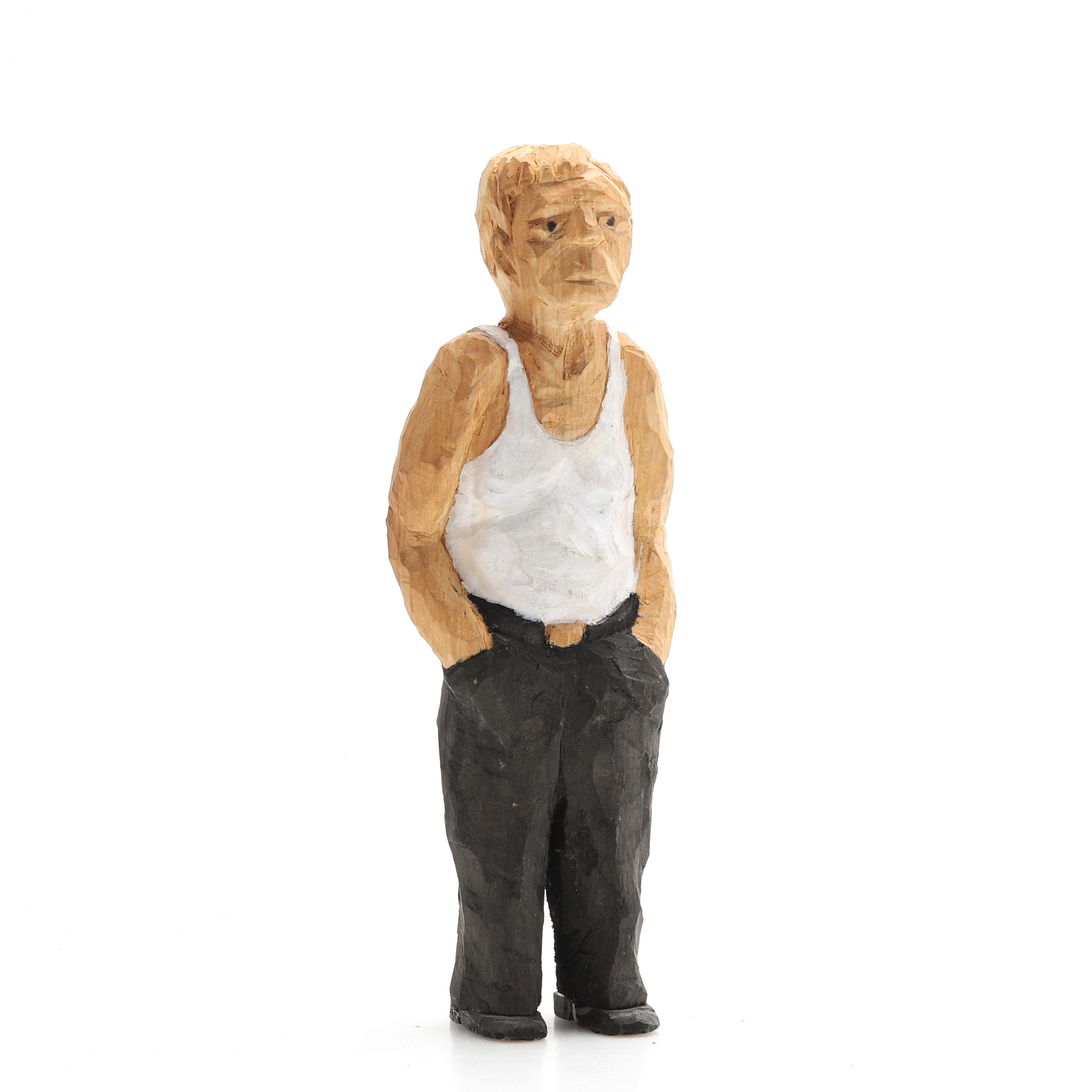 SKULPTUR, snidat trä, otydligt signerad och daterad -86.