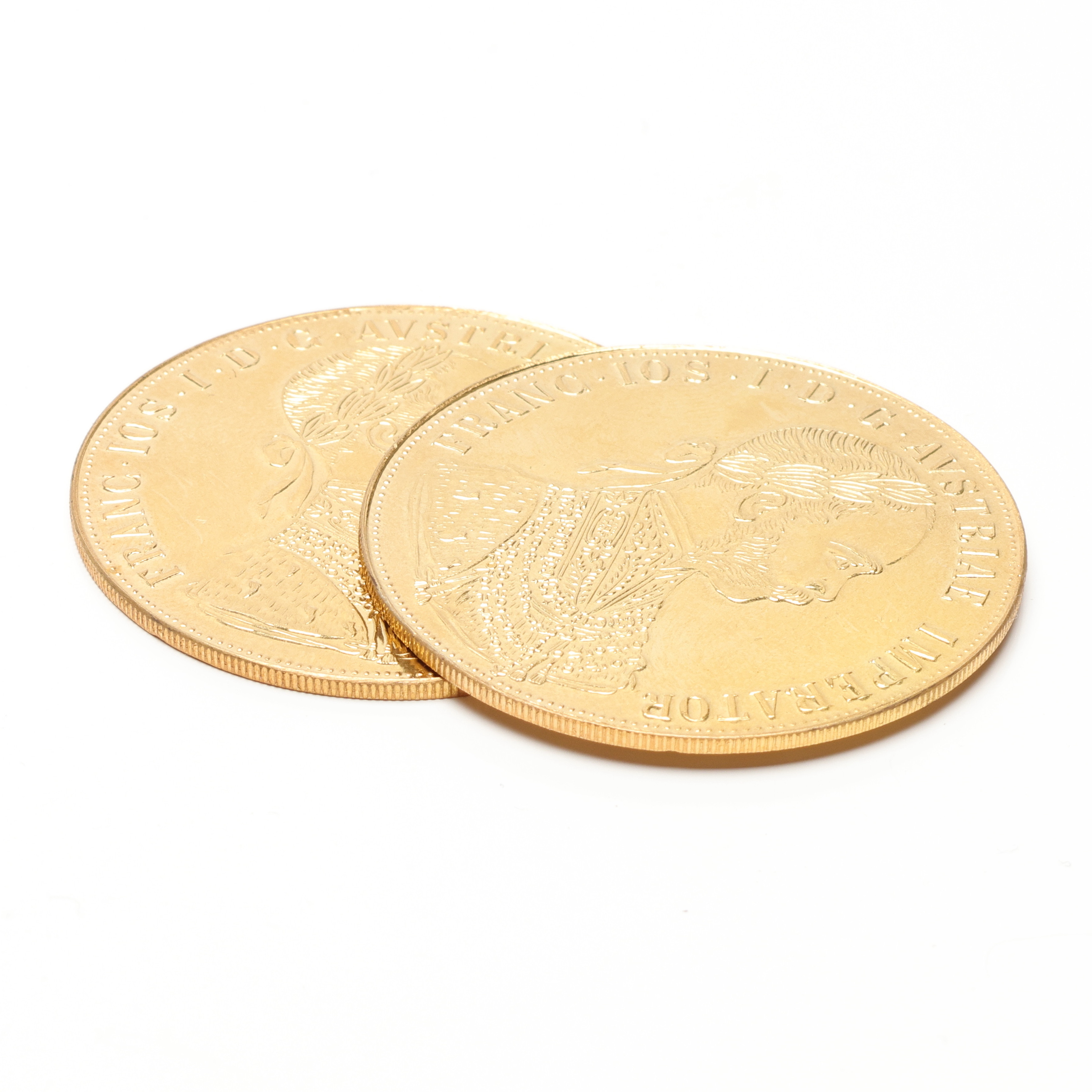 GULDMYNT, två stycken, 4 ducat, Österrike, 1915, vikt ca 27,9 gram.