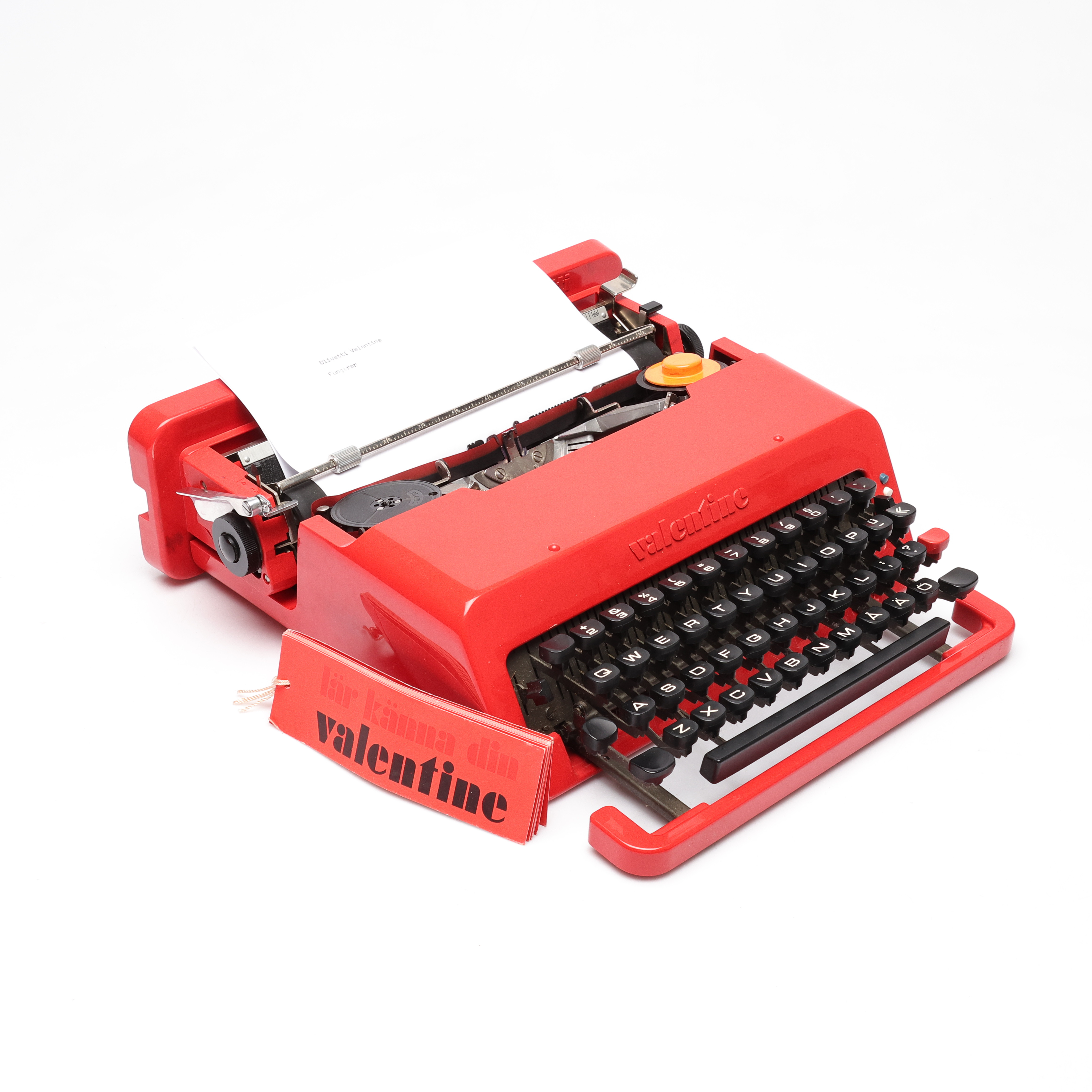 SKRIVMASKIN, 'Valentine', Ettore Sottsass och Perry A. King för Olivetti, Italien, 1960/70-tal.
