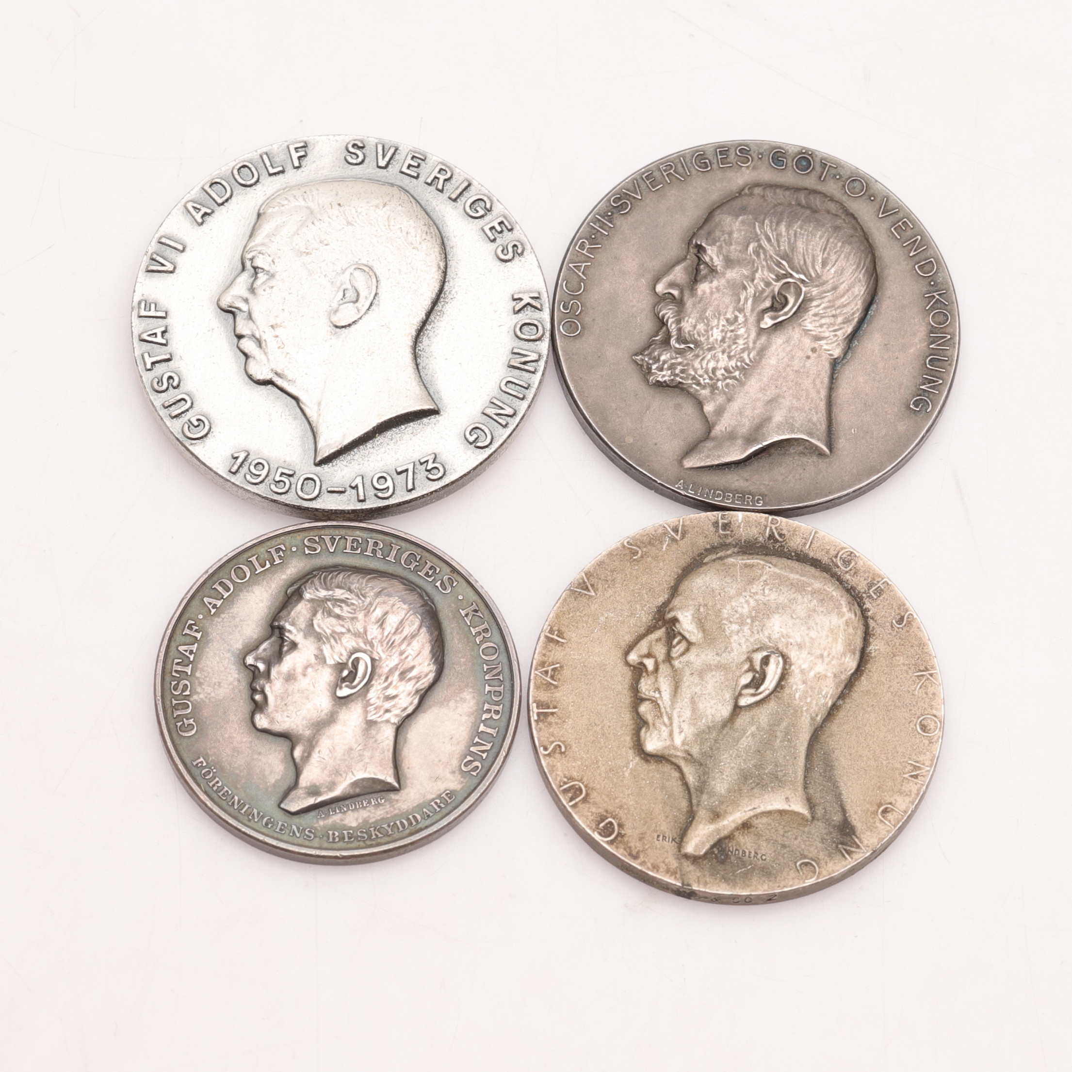 MEDALJER, 4 st, silver/zink, b.la. "Allmäna Svenska Landtbruksmötet Norrköping 1906".