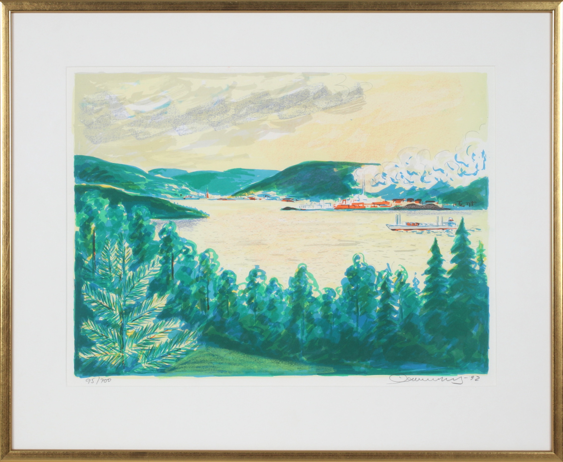 EINAR WENNBERG. Sundsvallsbukten, litografi, signerad och numrerad 95/300.