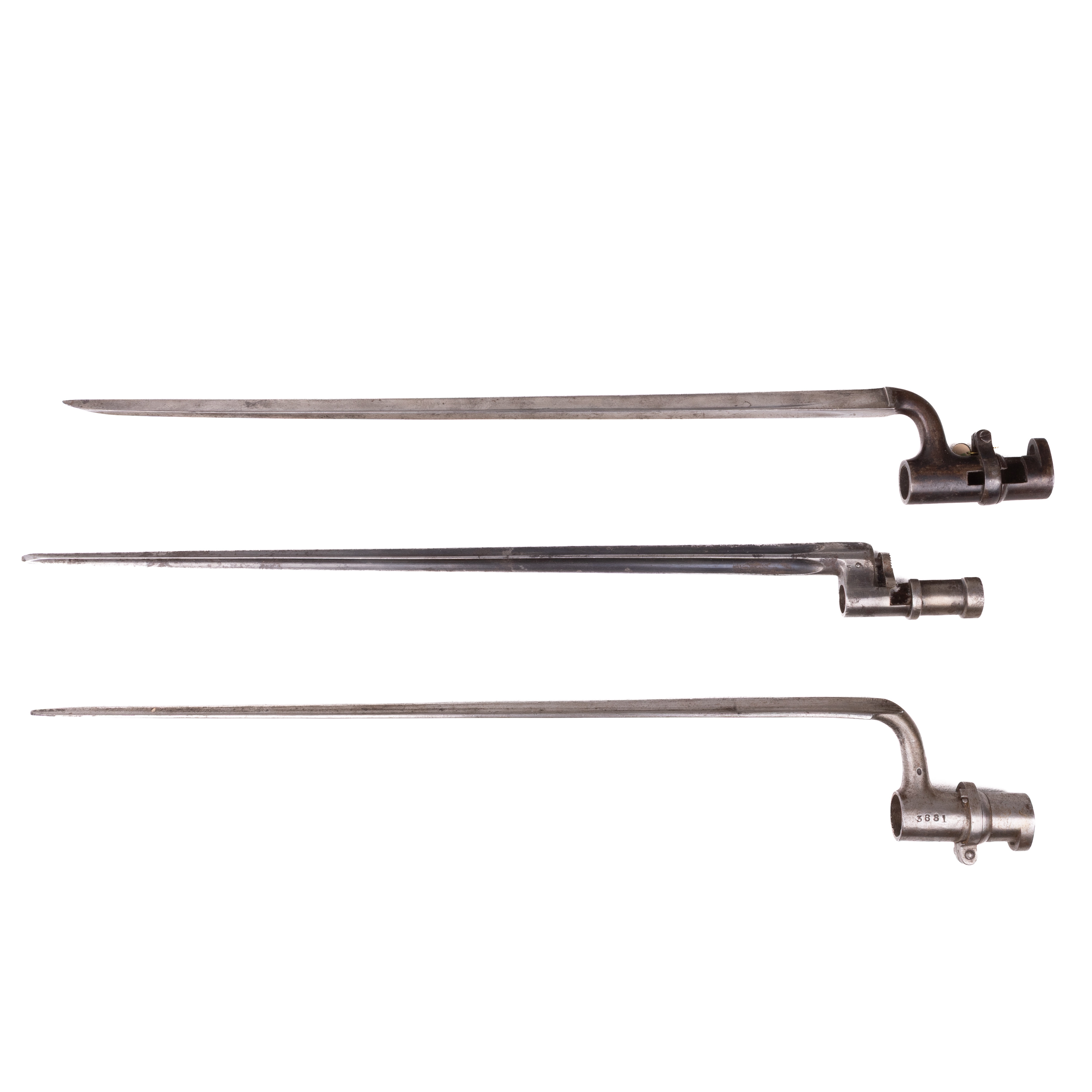 BAJONETTER, 3 st, Mosin-Nagant, Martini-Henry, m/1847, Europa, 1800-1900-tal.