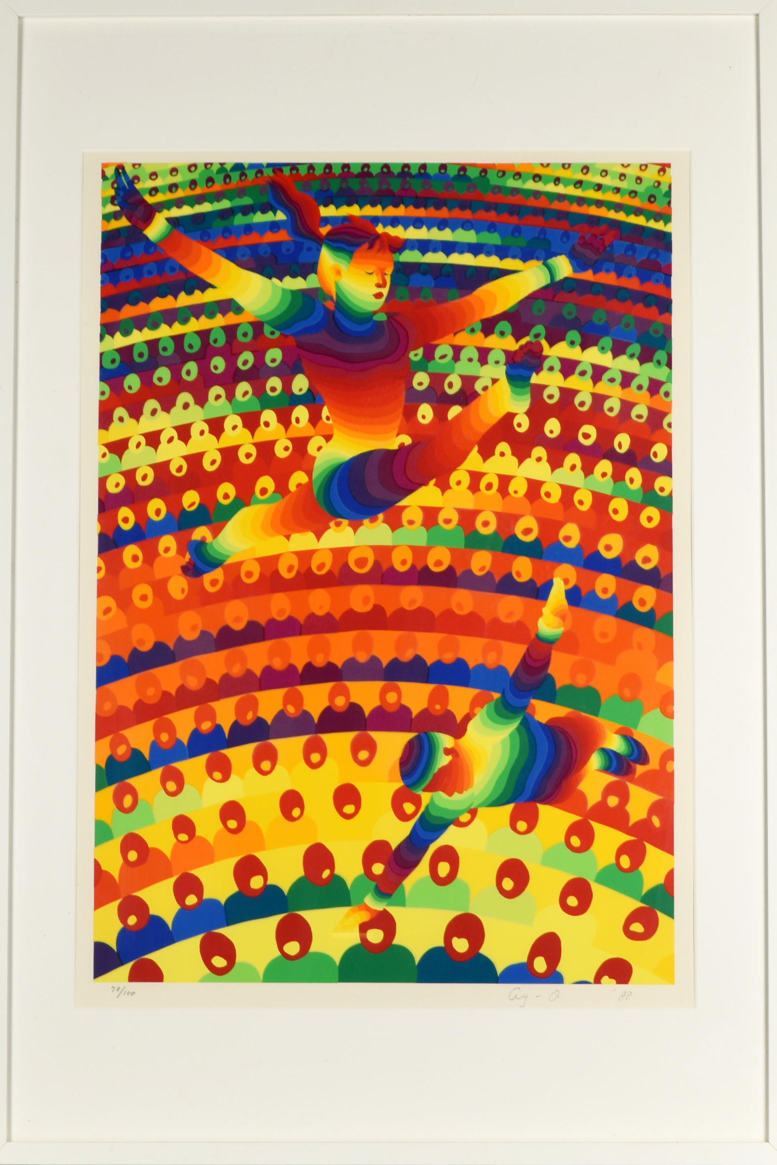 AY-O. Färgserigrafi, Olympiska spelen 1988, signerad och numrerad 78/100.